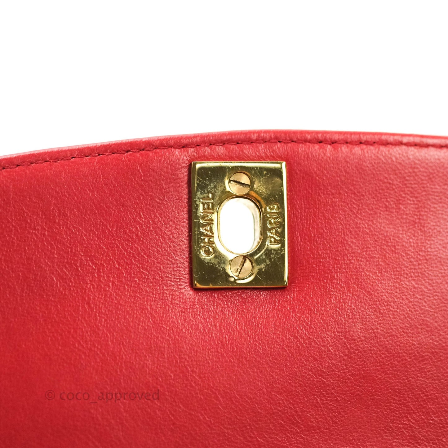 Chanel Red Quilted Lambskin Medium Vintage Classic Diana Flap Bag