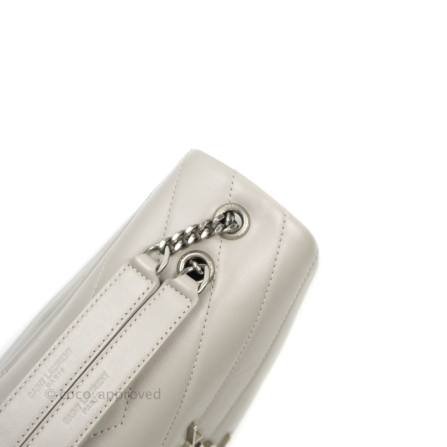 Saint Laurent Loulou Small Bag Light Grey Silver Hardware