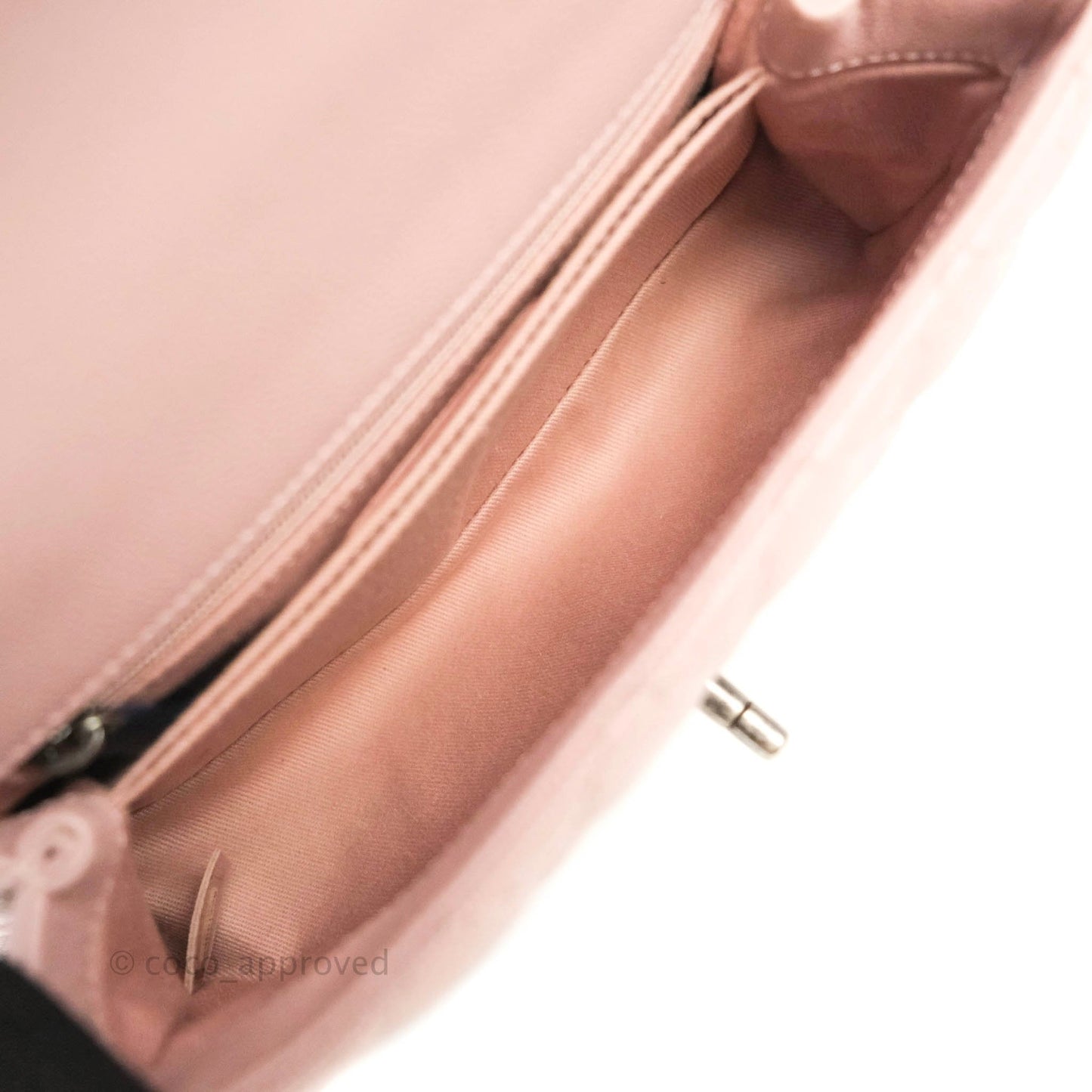 Chanel Mini (Small) Coco Handle Quilted Pink Caviar Ruthenium Hardware