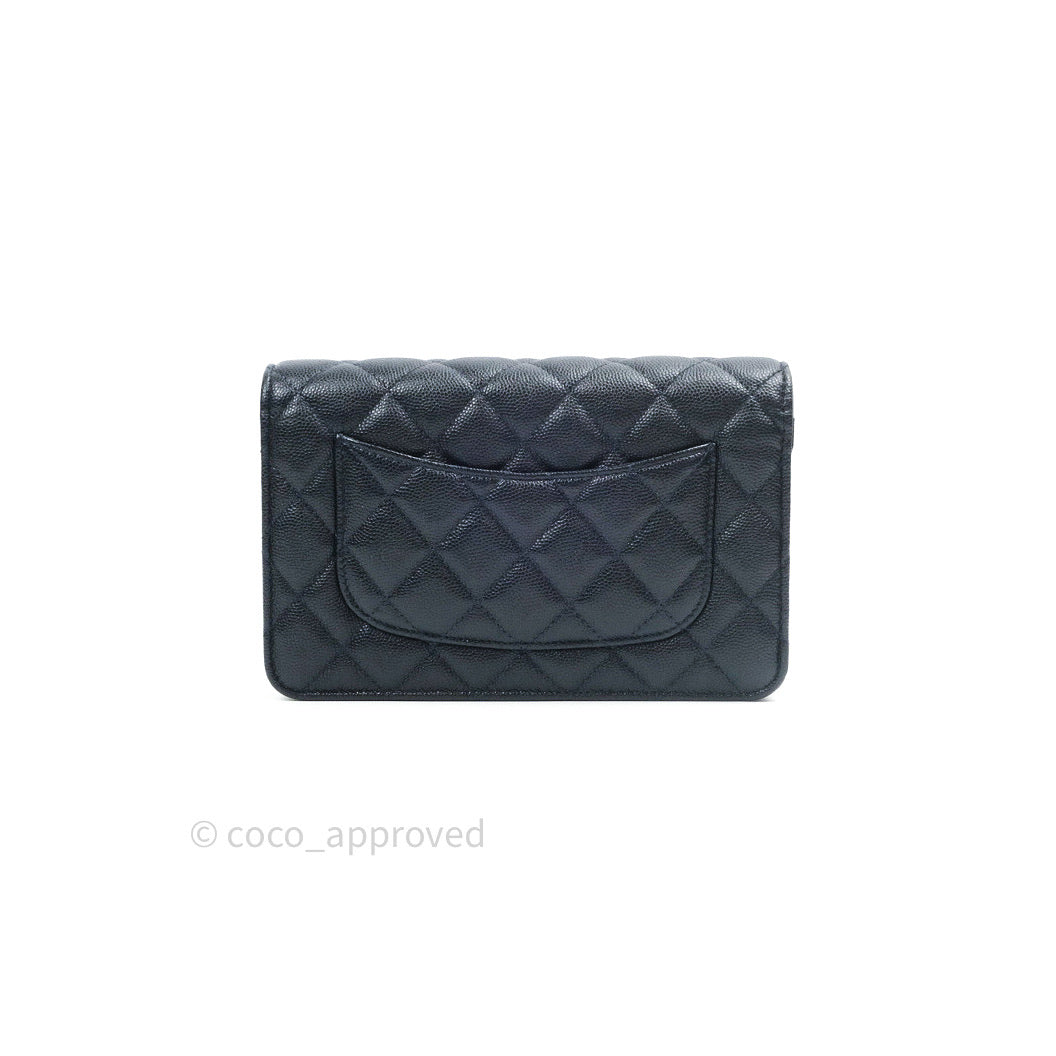 Chanel Quilted Wallet on Chain WOC Navy Caviar Gold Hardware