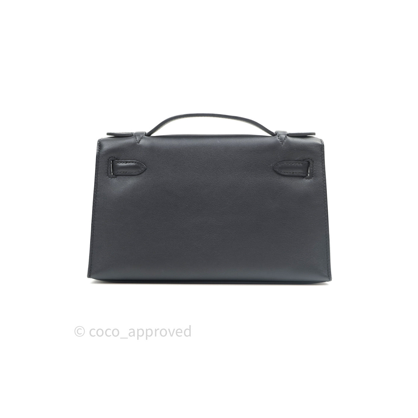 Hermès Kelly Pochette Clutch Black Swift Palladium Hardware