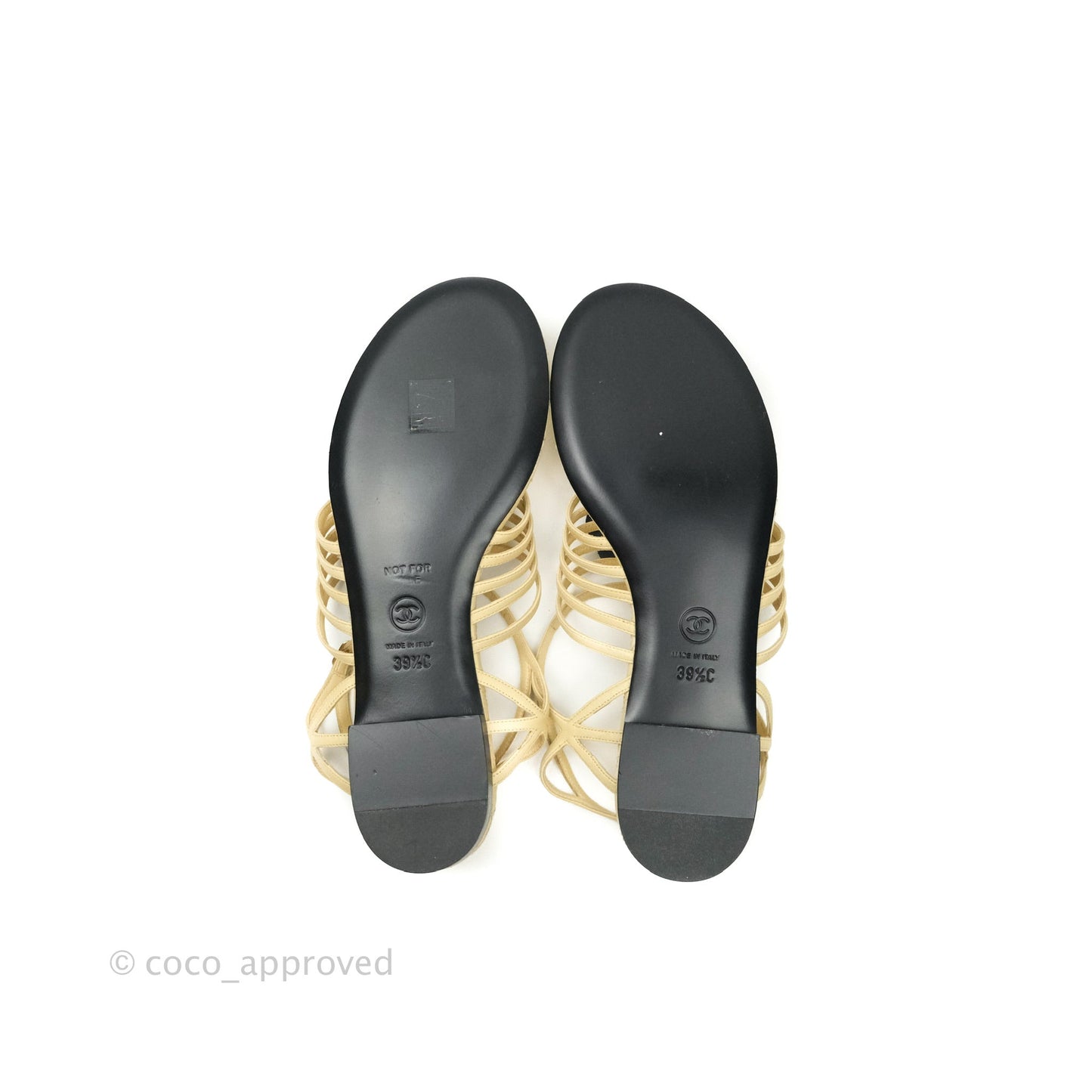 Chanel Sandal Beige Camellia 39 1/2