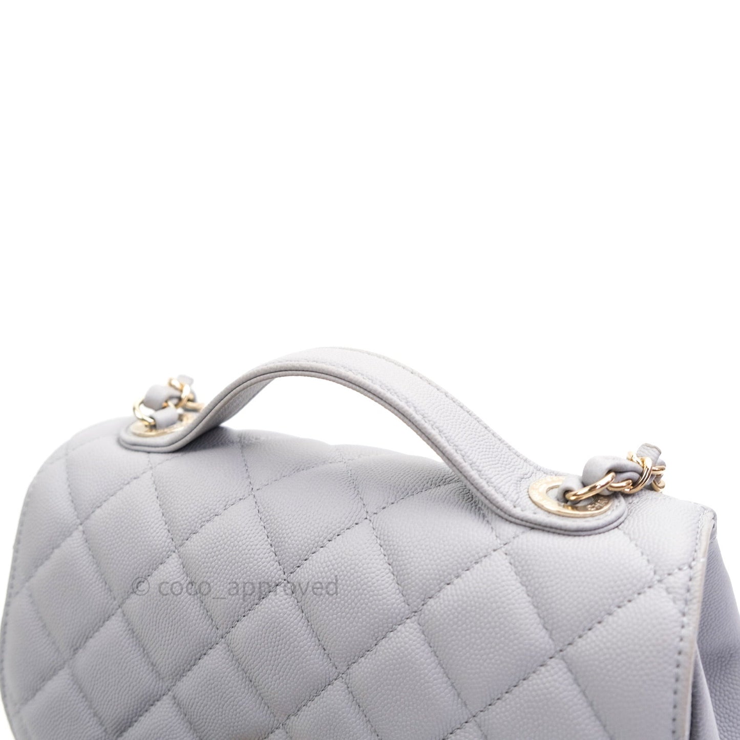 Chanel Quilted Medium Business Affinity Flap Grey Caviar Light Gold Hardware