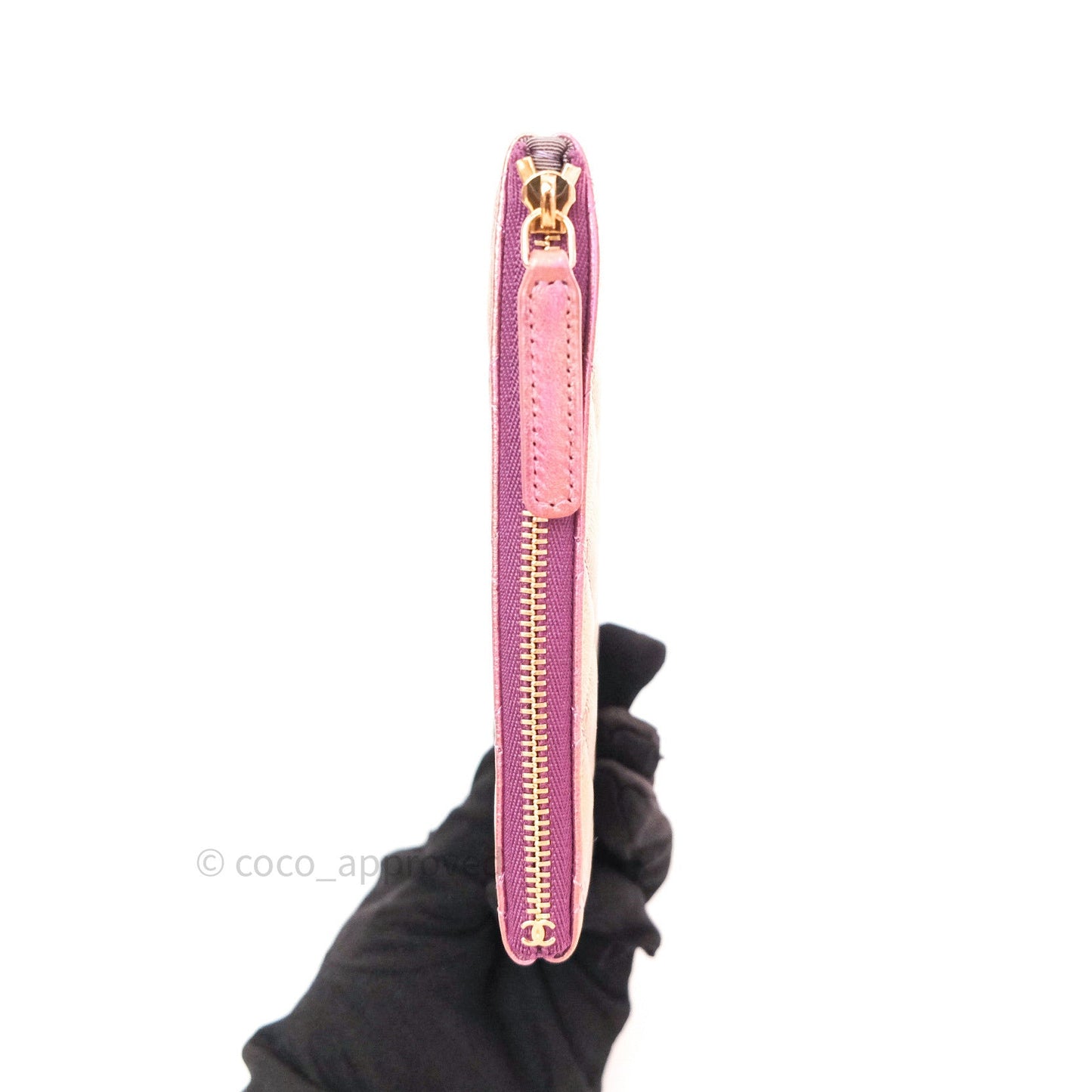 Chanel Quilted Mini O Case Iridescent Purple Gold Hardware 20B