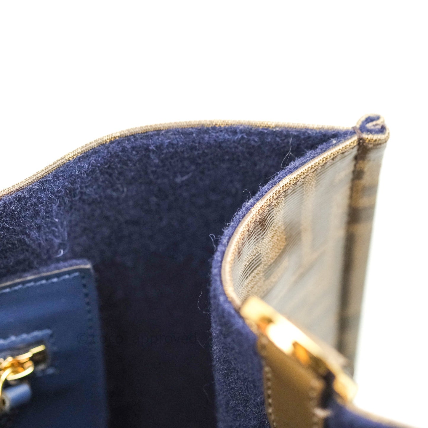 Fendi Zucca Coated Canvas Mania Shopping Tote Tobacco Blue