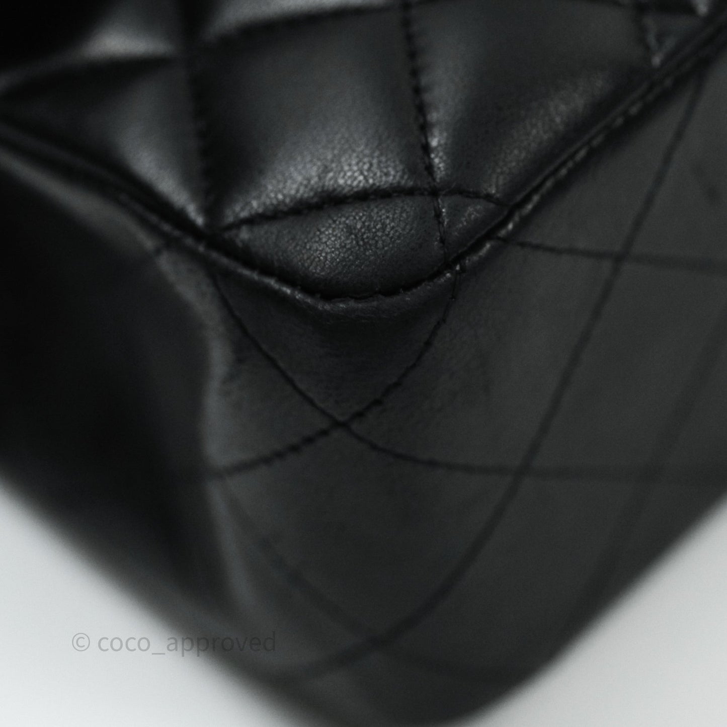 Chanel Classic M/L Medium Double Flap Black Lambskin Silver Hardware