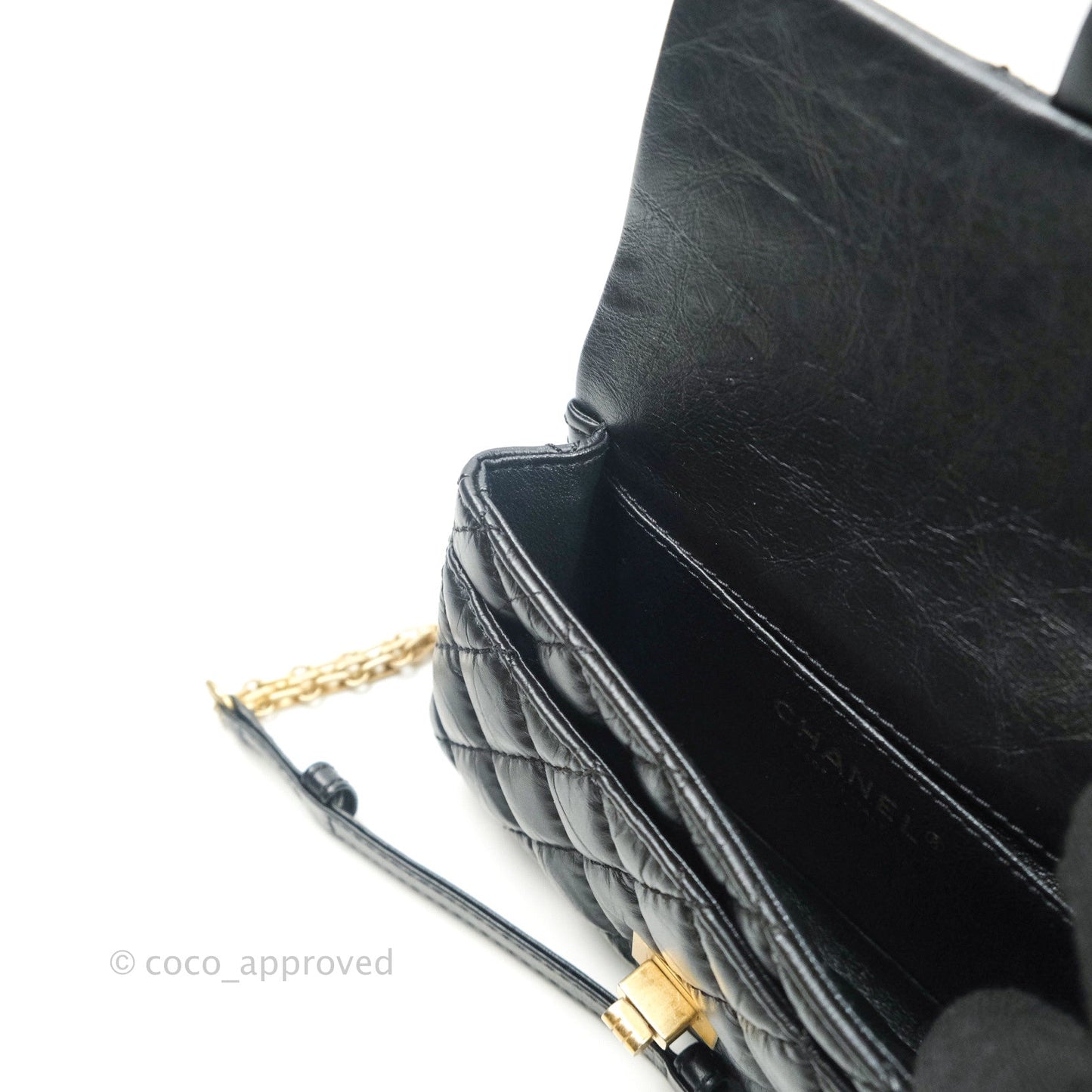Chanel Reissue 2.55 Aged Calfskin Quilted Chain Waist Bag Black