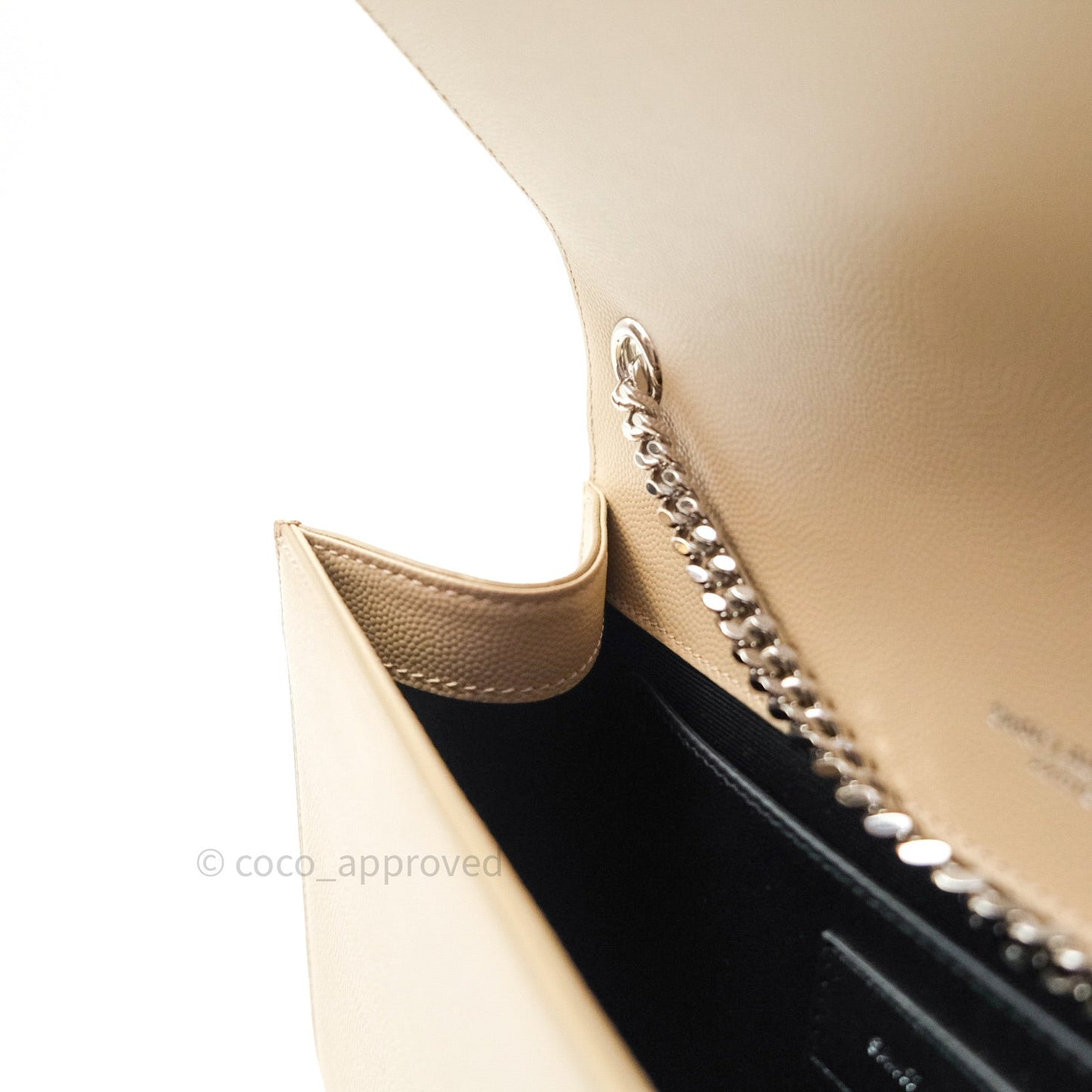 Saint Laurent Calfskin Medium Classic Monogram Kate Beige