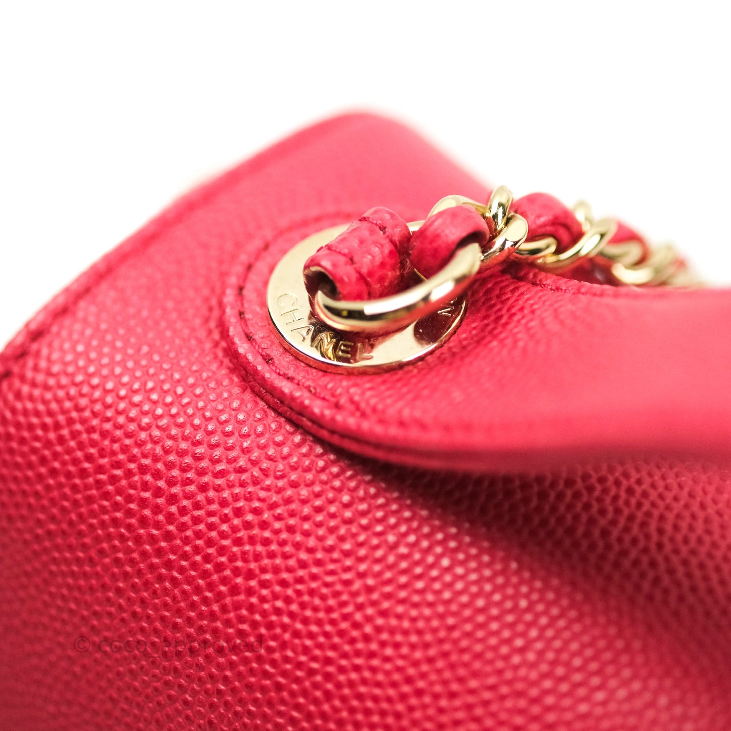 Chanel Quilted Small Business Affinity Flap Rosy Red Caviar Gold Hardware