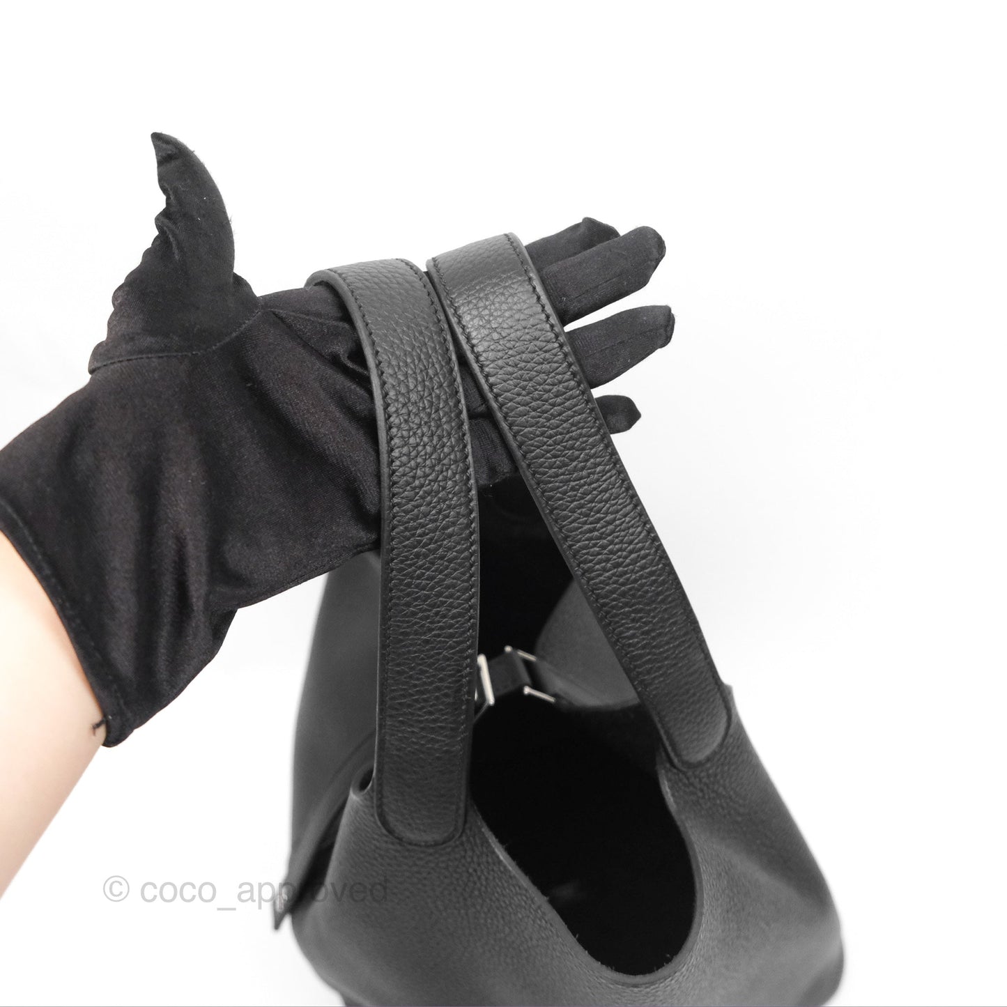Hermès Picotin 22 Black Noir 89 Clemence Palladium Hardware