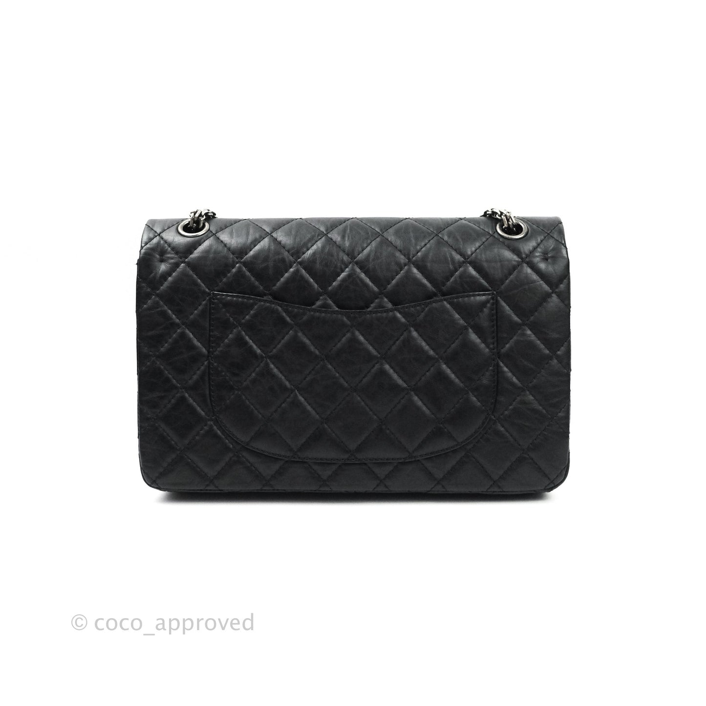 Chanel 2.55 Quilted Reissue 226 Black Aged Calfskin Ruthenium Hardware
