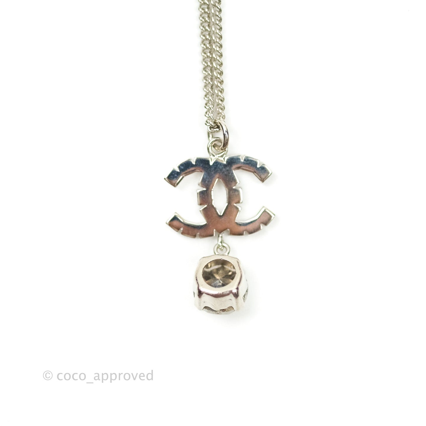 Chanel Enamel CC Necklace Pink Pendant Gold Tone 17A