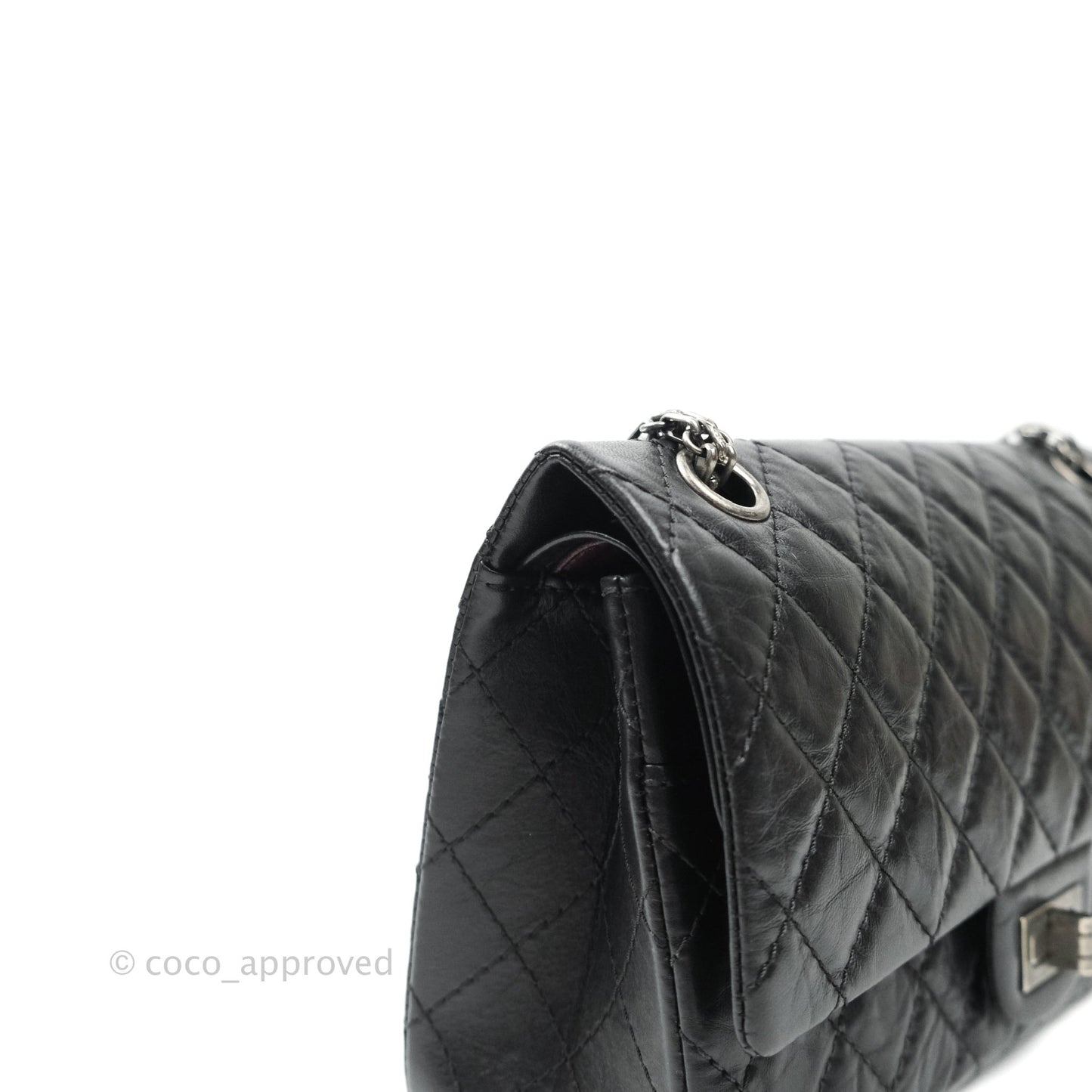 Chanel Reissue Quilted Aged Calfskin Black Ruthenium Hardware 225