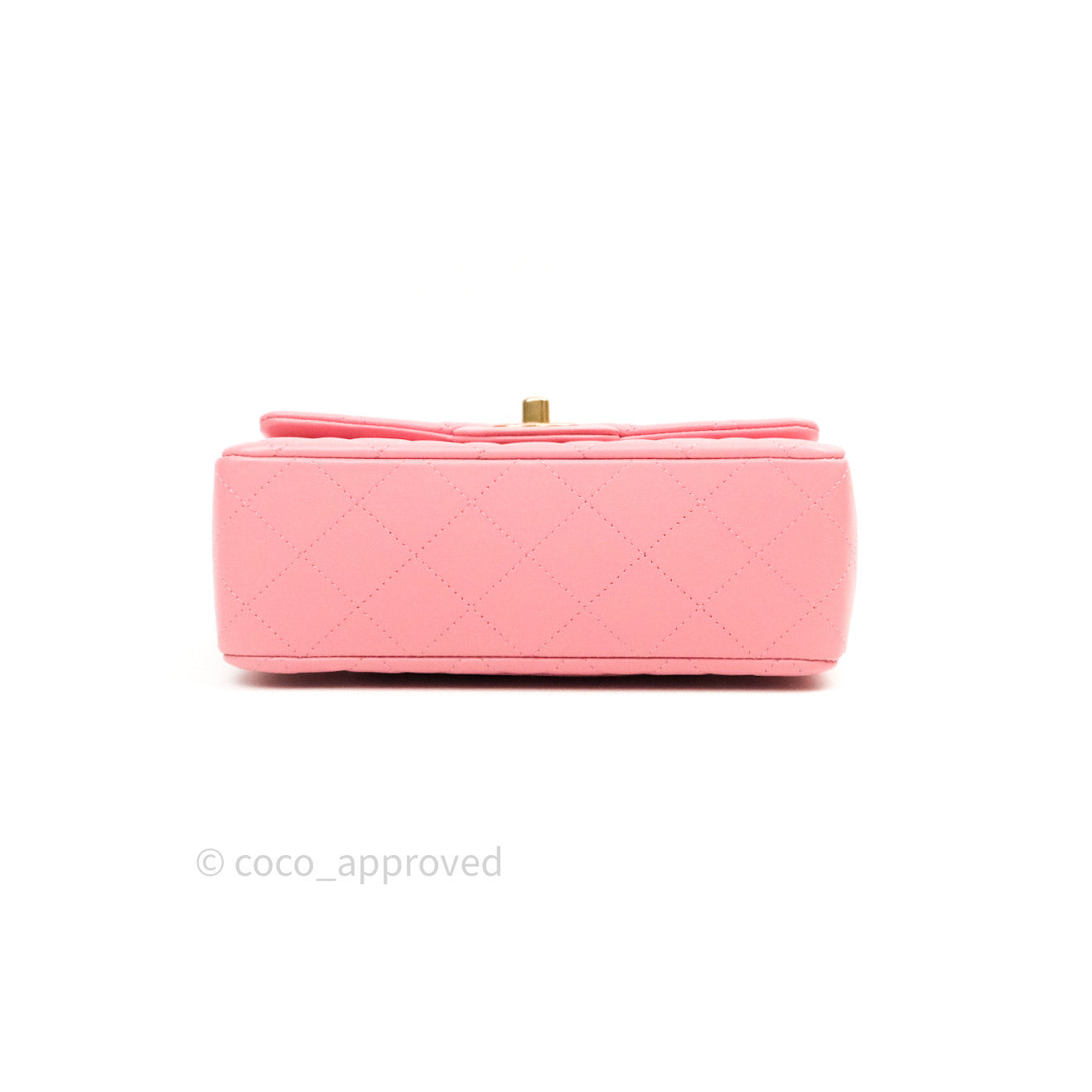 Chanel Quilted Mini Rectangular Pink Lambskin Gold Hardware