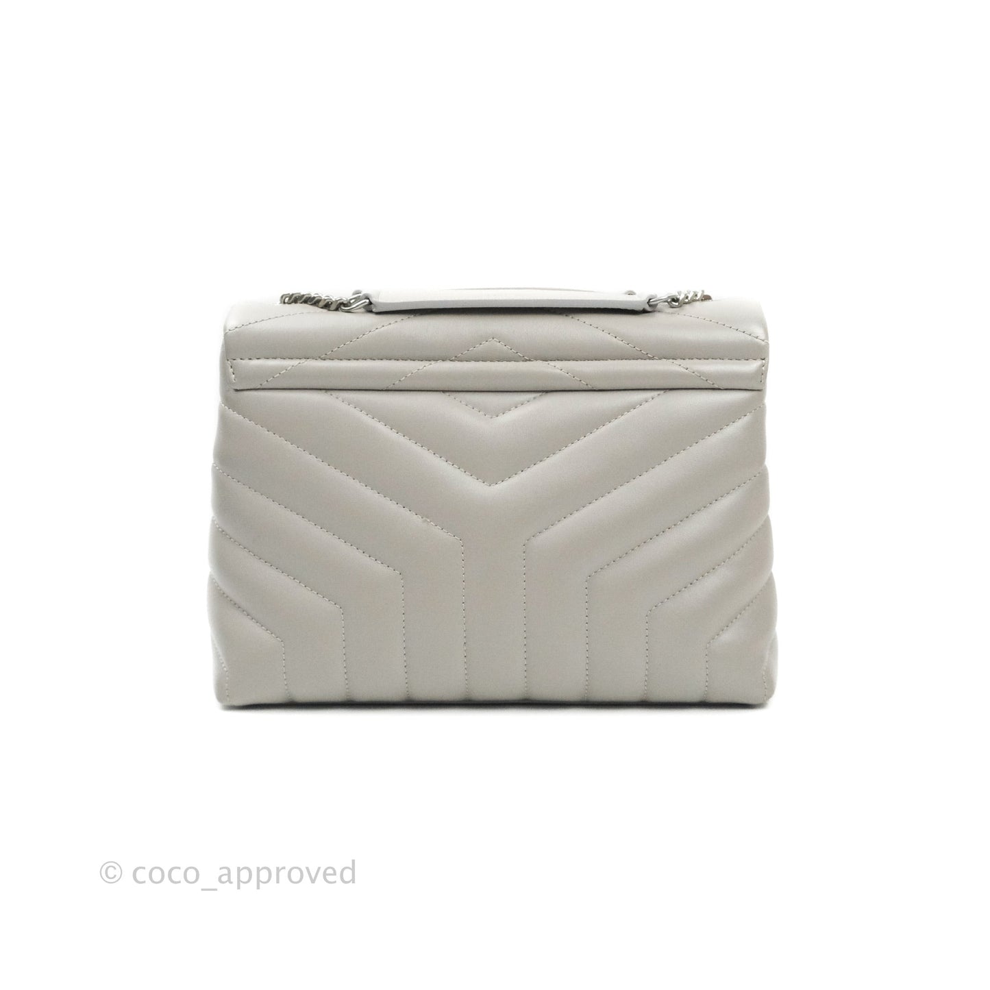 Saint Laurent Loulou Small Bag Light Grey Silver Hardware