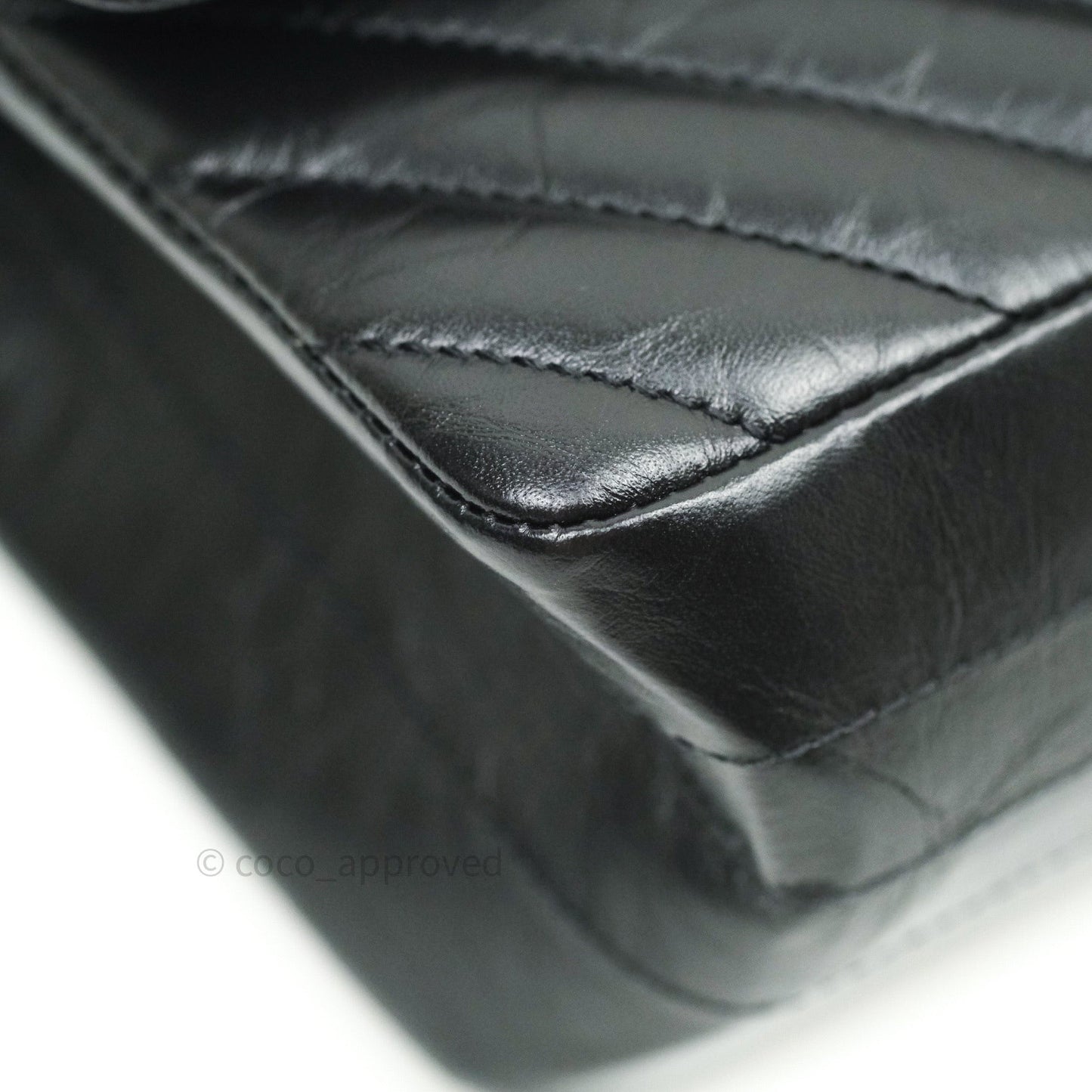Chanel Mini Reissue 224 So Black Chevron Calfskin Black Hardware