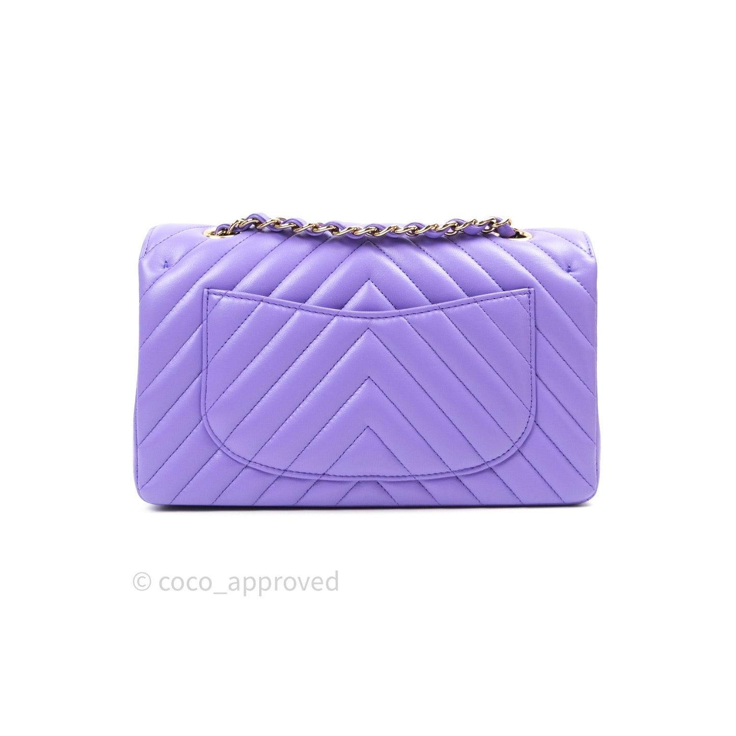 Chanel Classic Small S/M Flap Purple Lambskin Light Gold Hardware