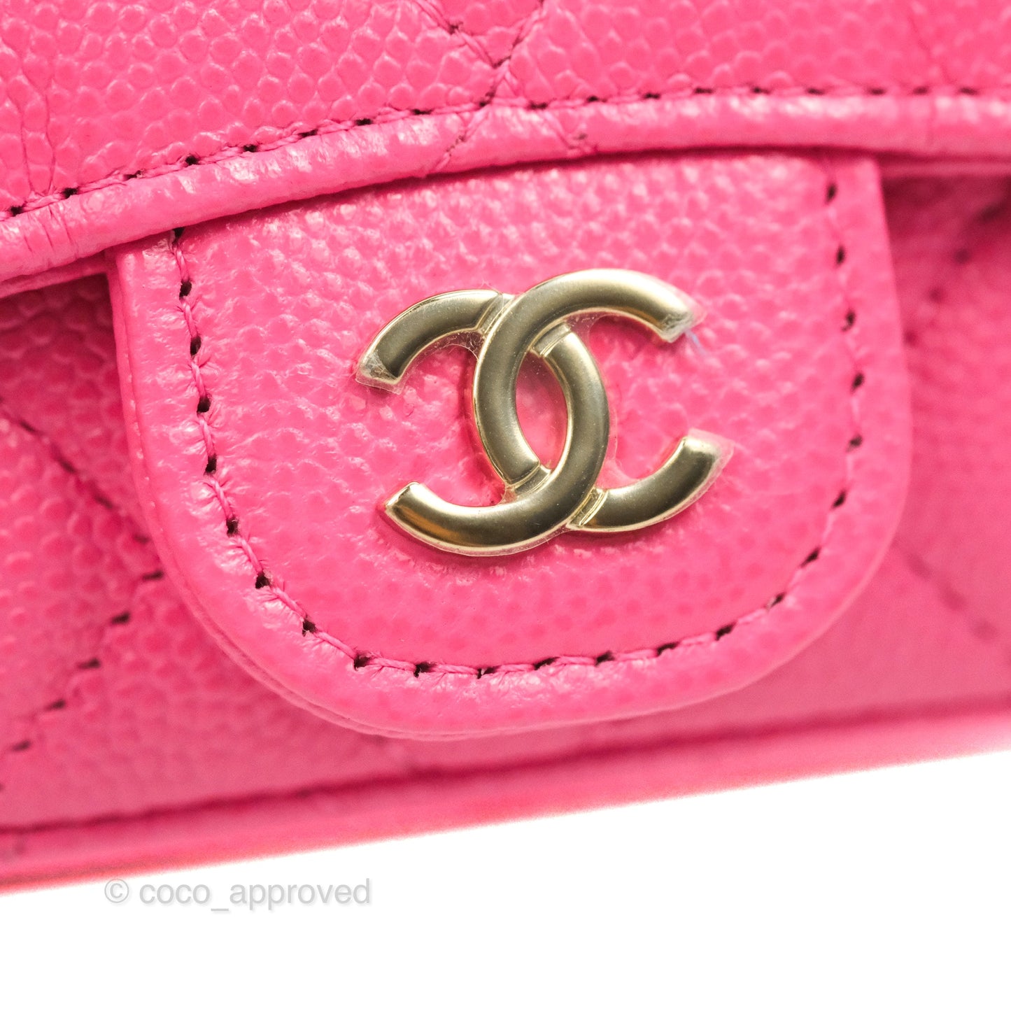 Chanel Classic Quilted Belt Bag Pink Caviar Gold Hardware