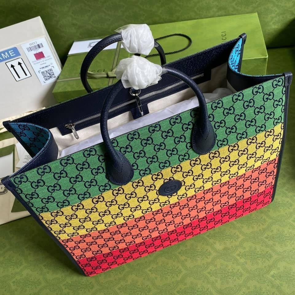 Luxury Gucci Multicolor Large Tote Bag