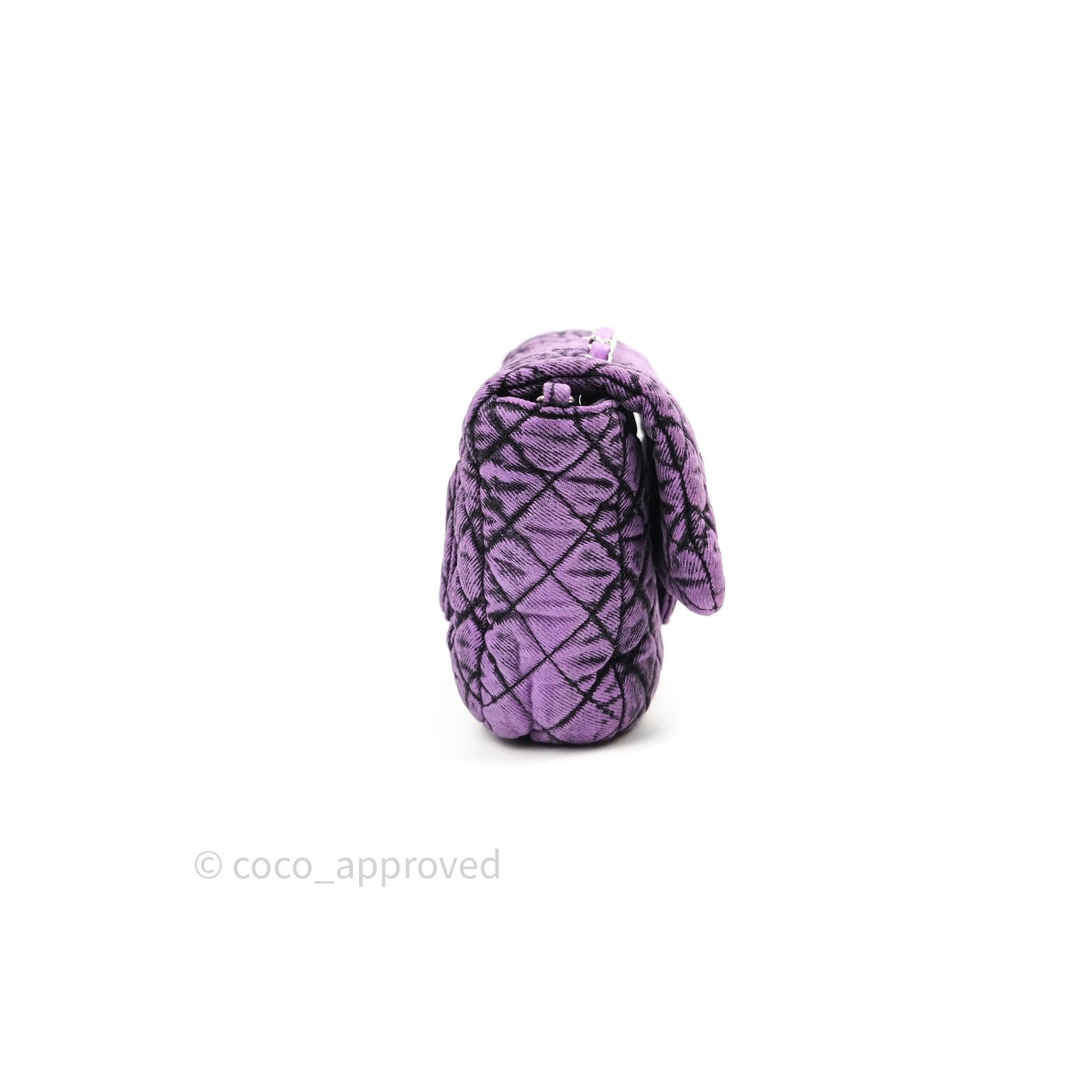 Chanel Denim Quilted Small Flap Purple Black