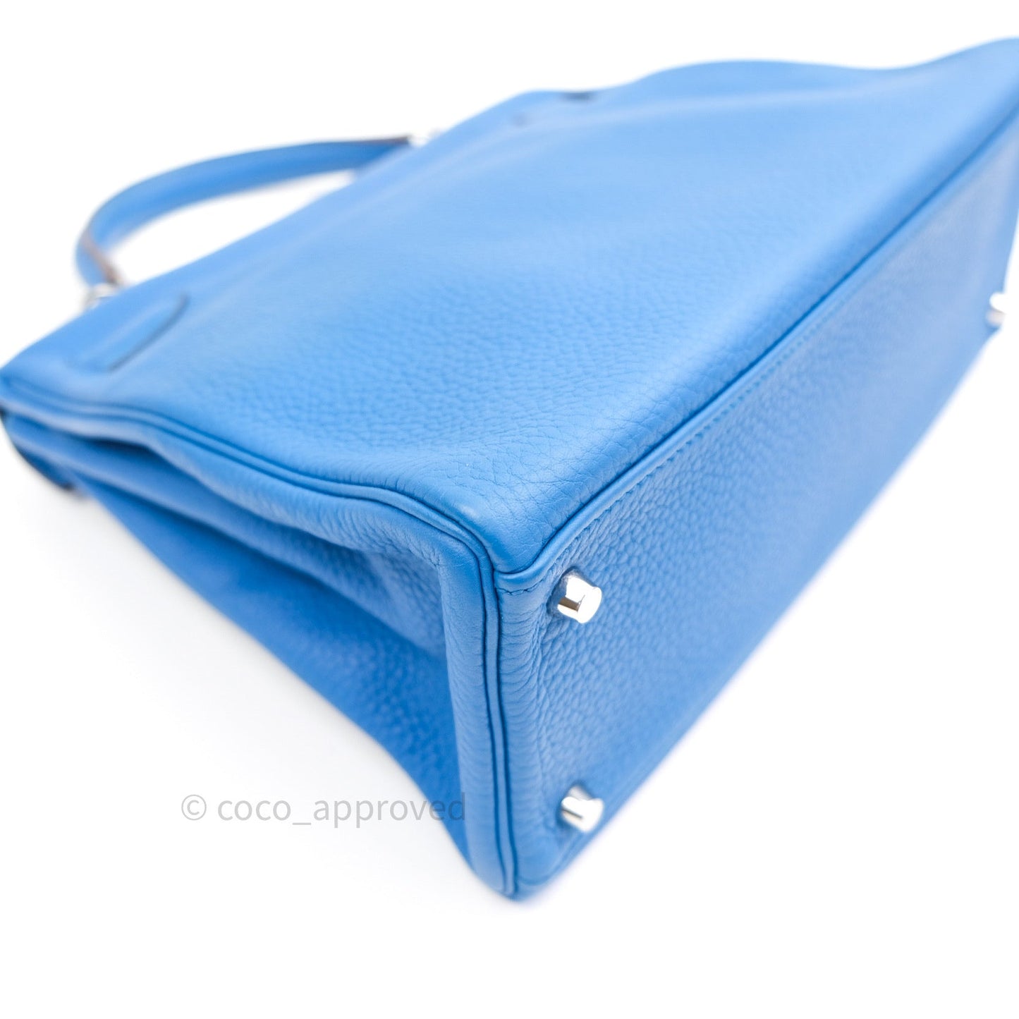 Hermès Kelly Retourne 32 Blue Mykonos Togo Palladium Hardware