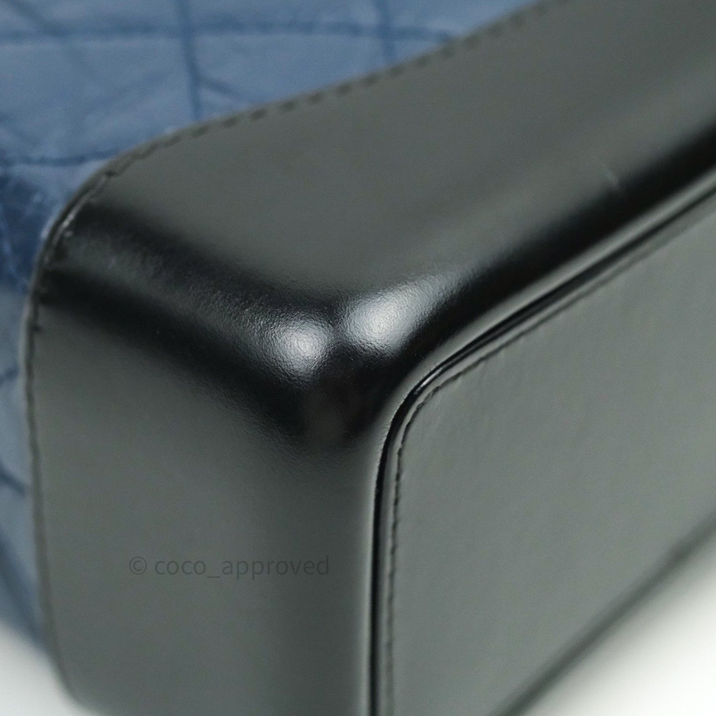 Chanel Gabrielle Backpack Black Aged Calfskin Small Navy Black