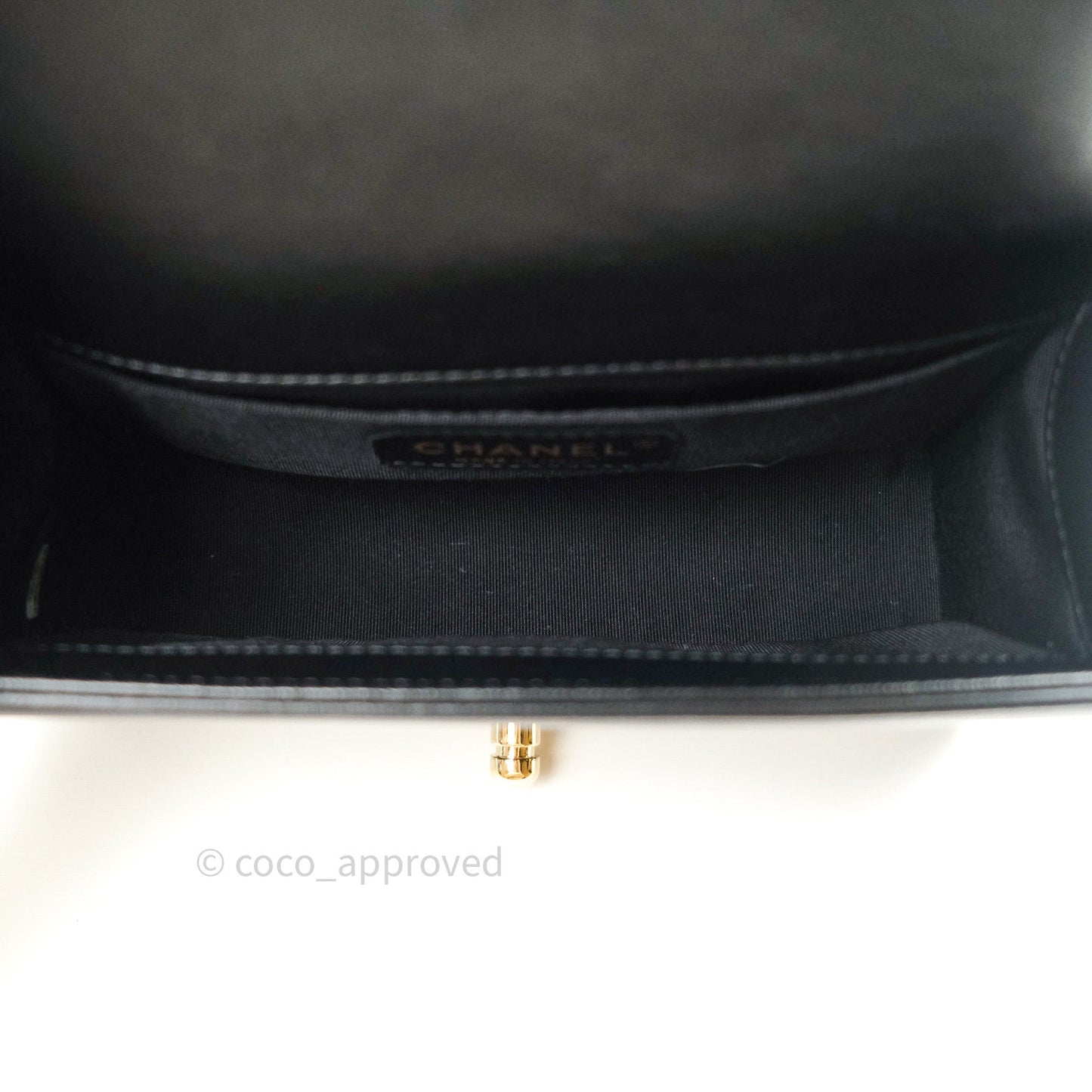 Chanel Small Boy Chevron Black Lambskin Gold Hardware