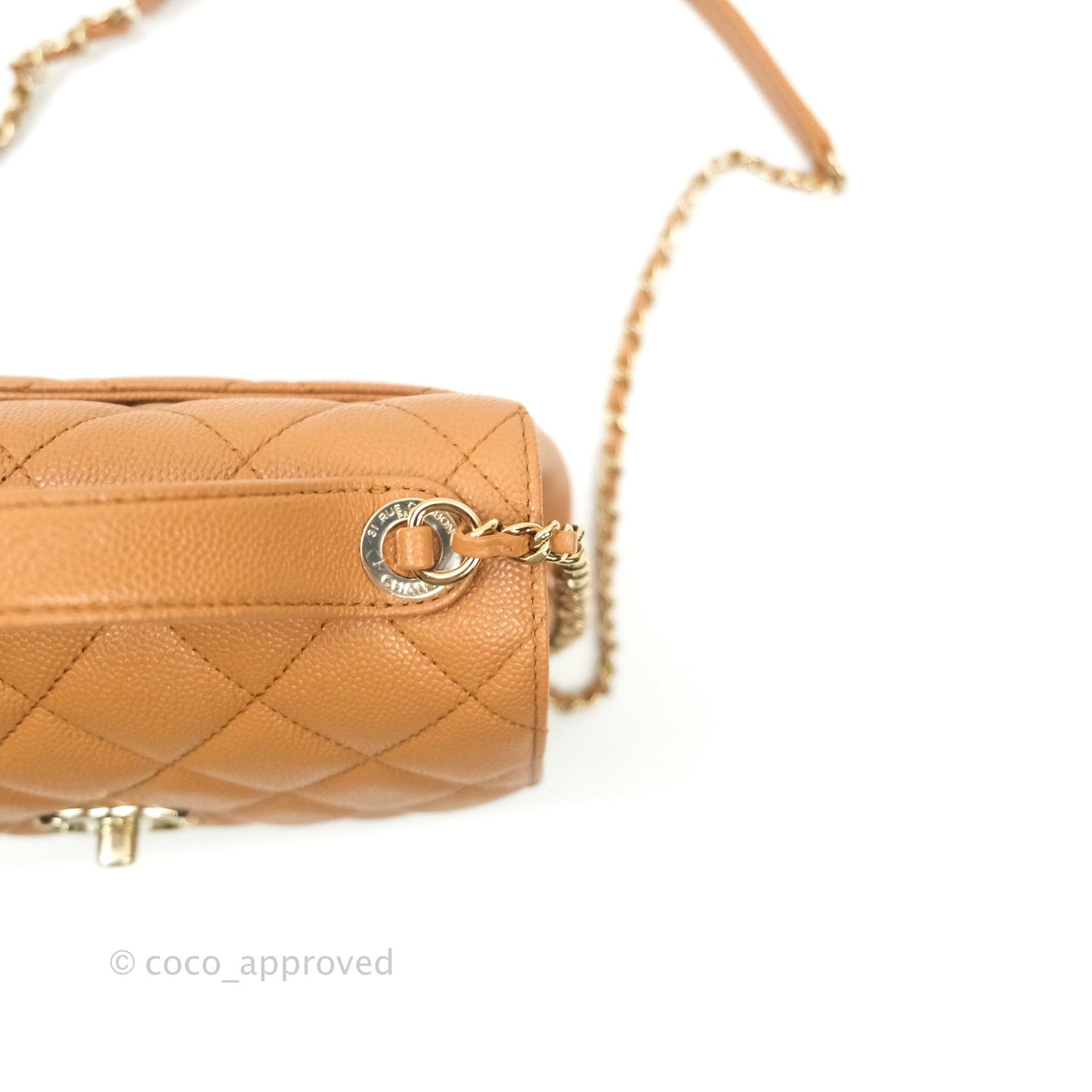 Chanel Quilted Small Business Affinity Flap Dark Beige Caviar Gold Hardware
