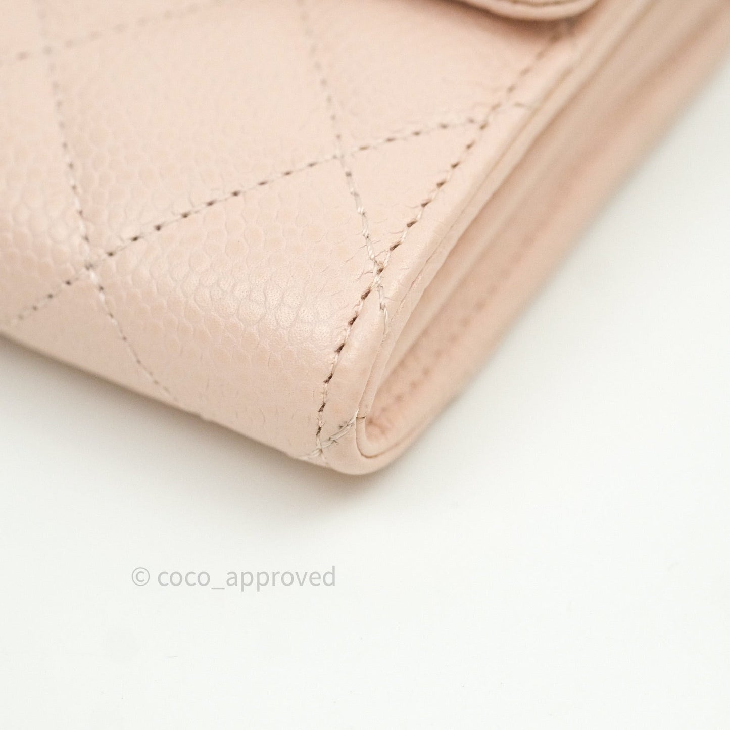 Chanel Sakura Pink Caviar Silver Hardware Long Wallet