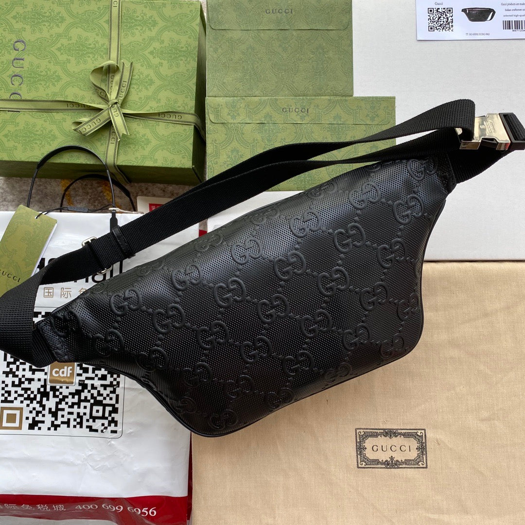 Luxury Gucci GG Embossed Belt Bag