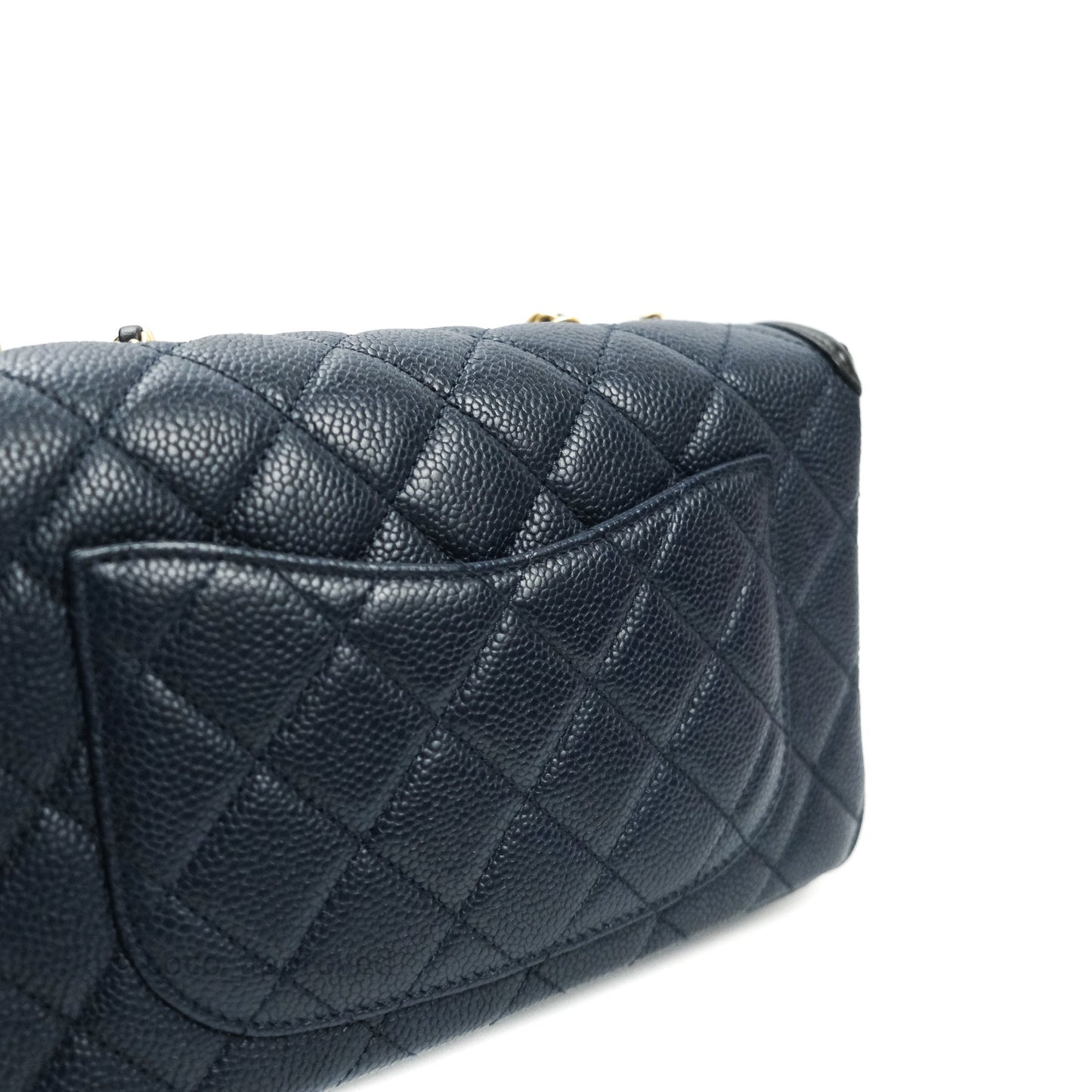 Chanel Quilted Small CC Filigree Flap Navy Caviar