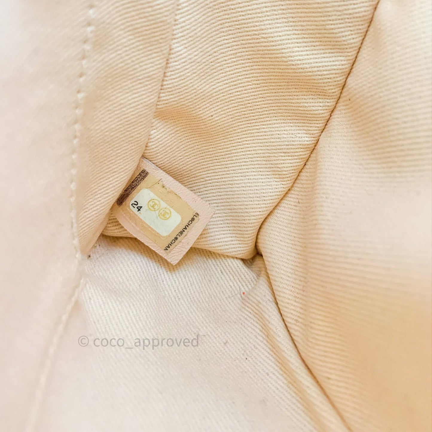 Chanel Small Coco Handle Quilted Beige Caviar Gold Hardware