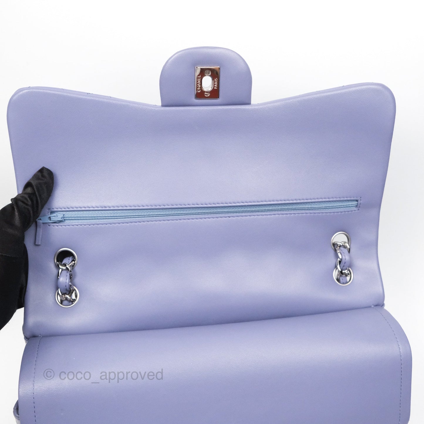Chanel Jumbo Double Flap Lavender Blue Lambskin Silver Hardware⁣⁣