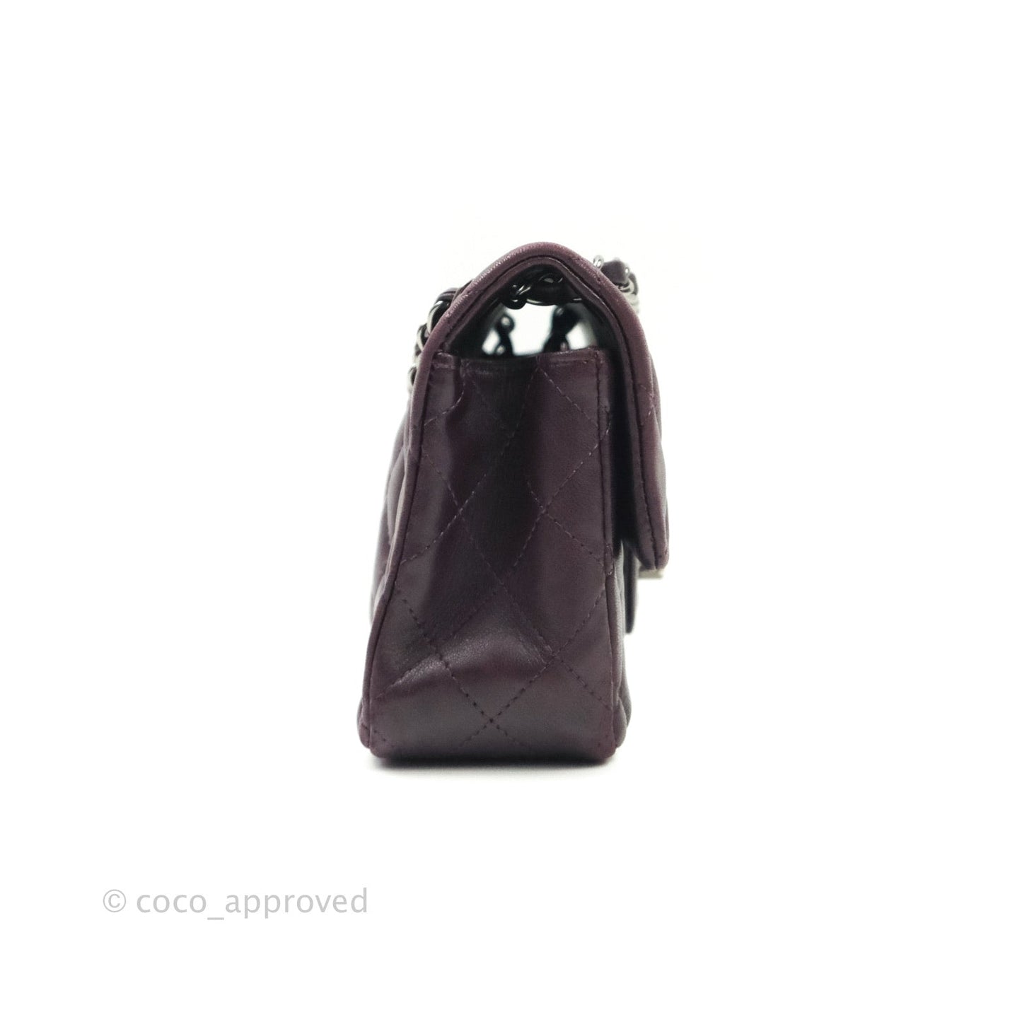 Chanel Quilted Mini Rectangular Purple Lambskin Silver Hardware