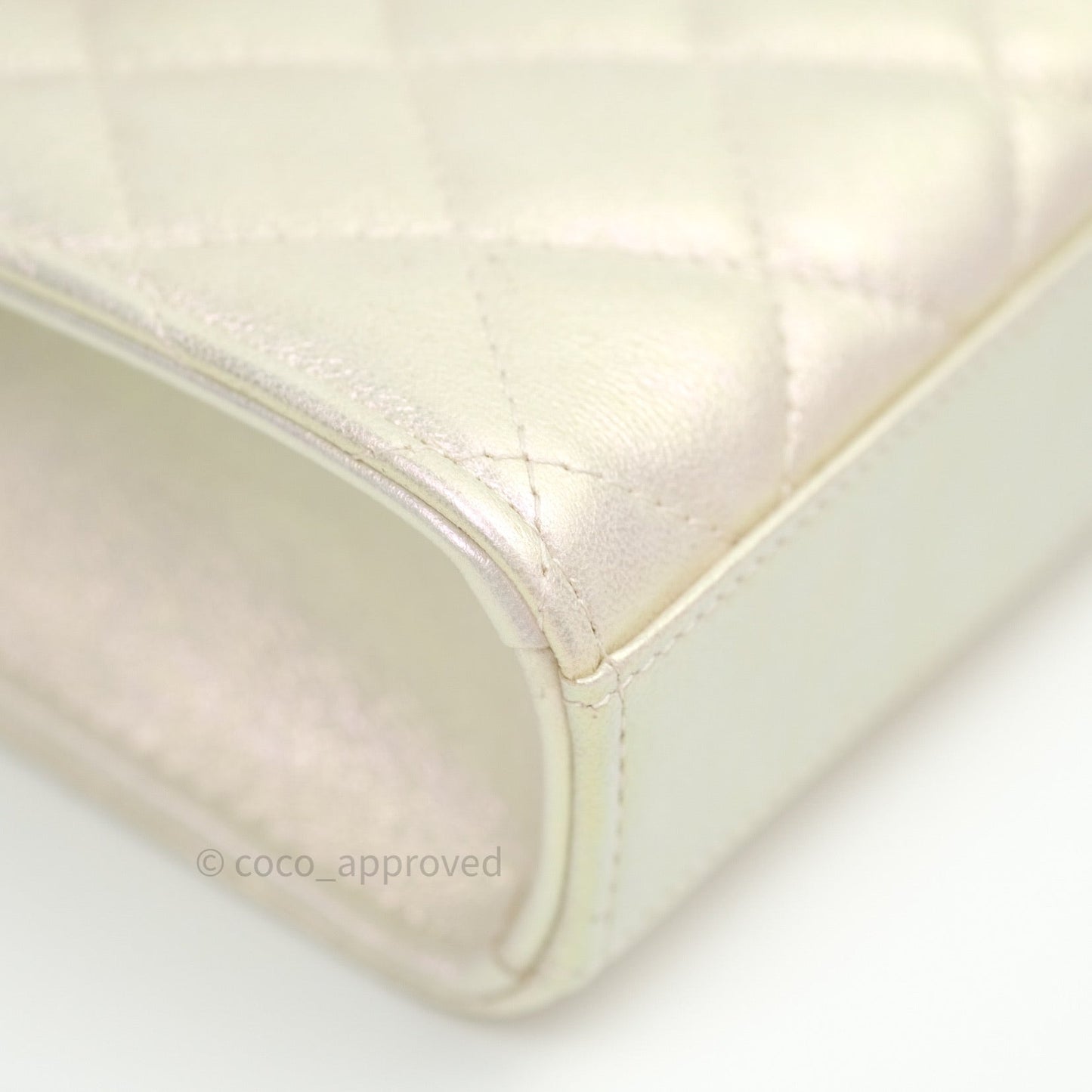 Chanel Classic Ivory Iridescent Gold Hardware Phone Holder