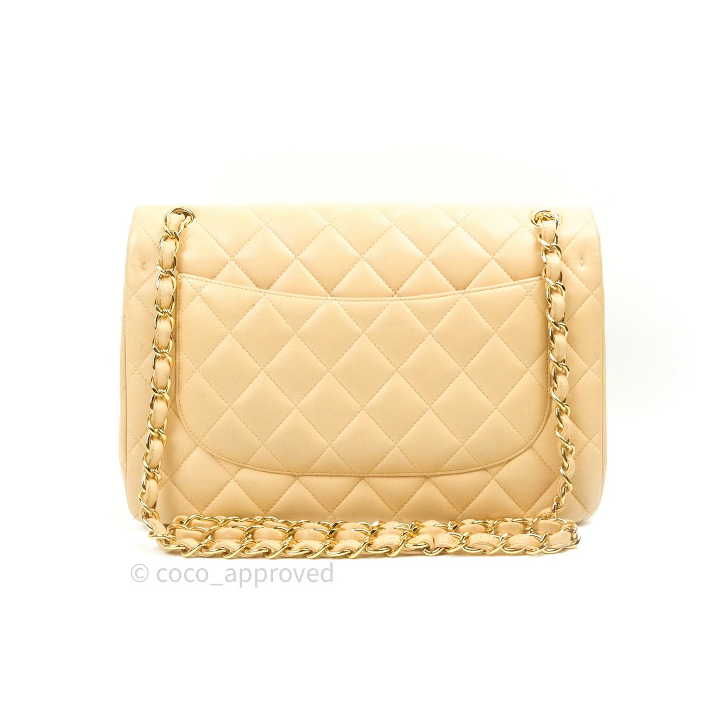 Chanel Classic Jumbo Double Flap Beige Lambskin Gold Hardware⁣⁣