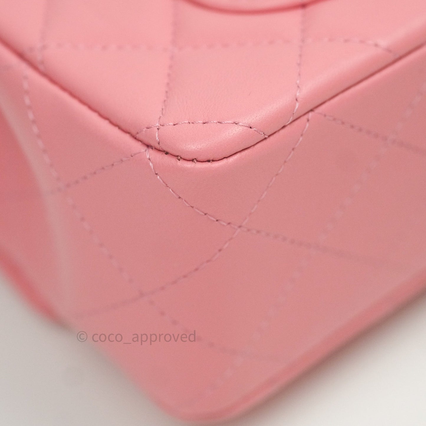 Chanel Quilted Mini Rectangular Pink Lambskin Gold Hardware