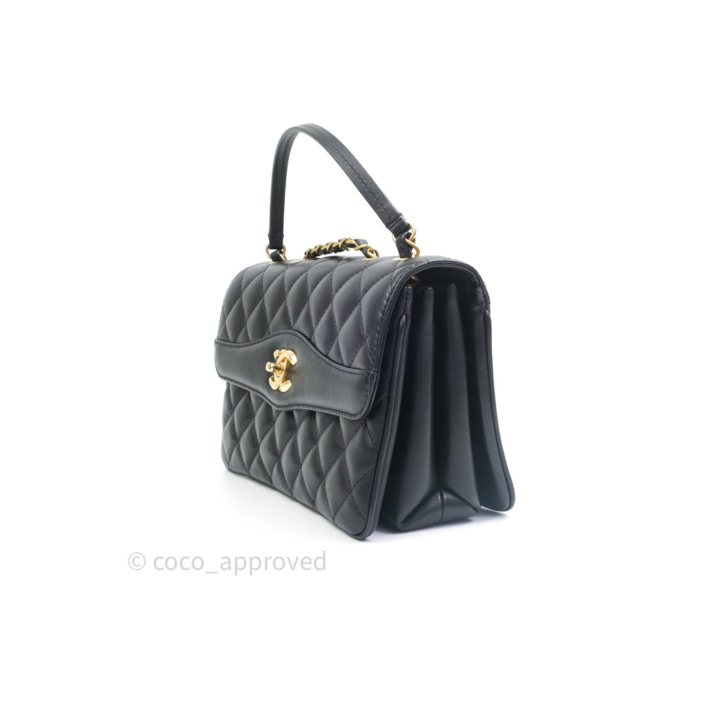 Chanel Coco Vintage Flap Bag Black Lambskin Gold Hardware 18C