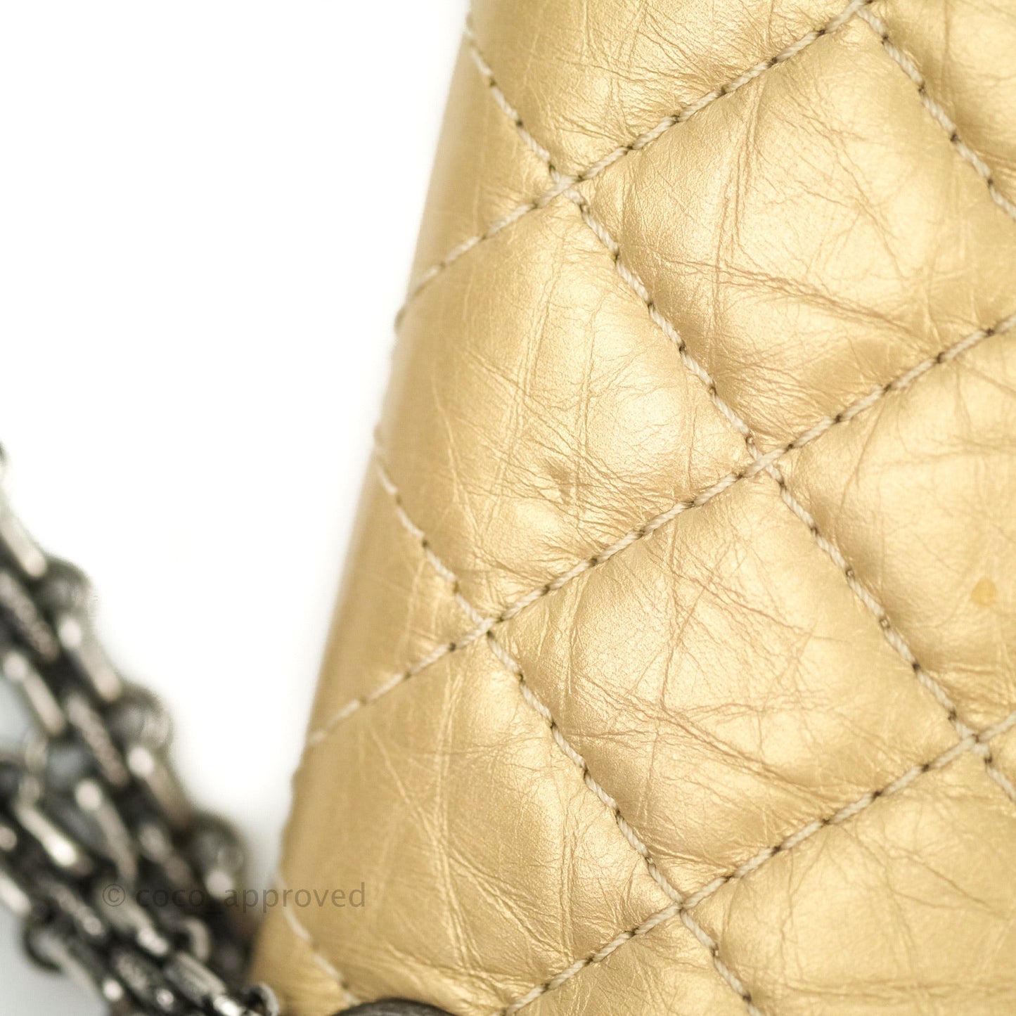 Chanel Mini Reissue 224 Gold Aged Calfskin Ruthenium Hardware