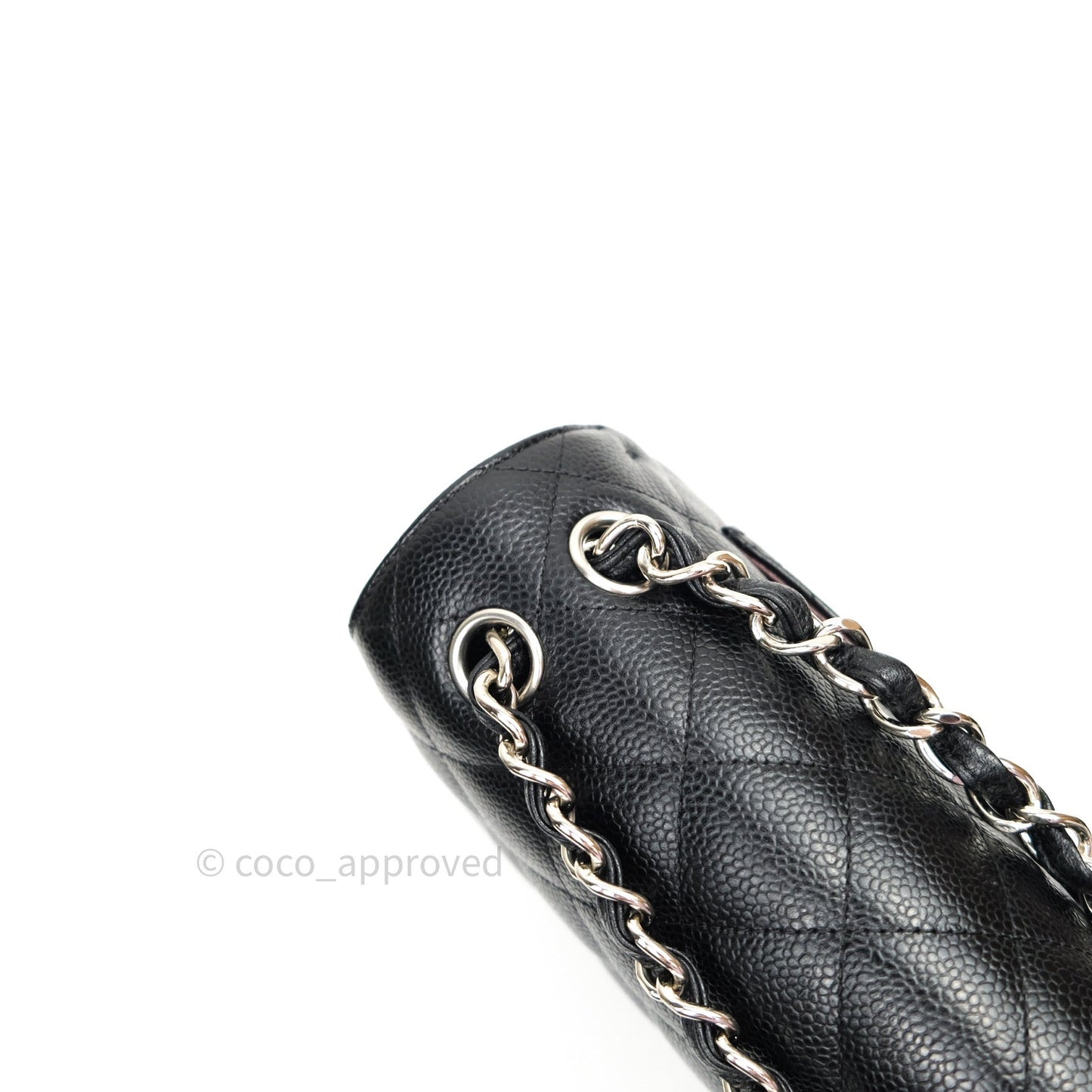 Chanel Quilted Jumbo Double Flap Black Caviar Silver Hardware⁣⁣