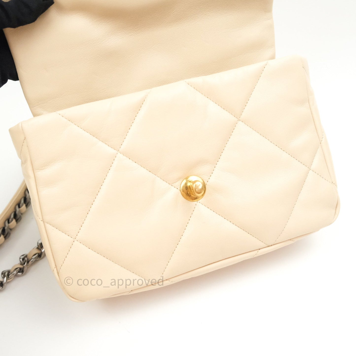 Chanel 19 Small Beige Goatskin Mixed Hardware