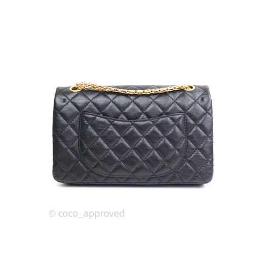 Chanel 2.55 Reissue Aged Calfskin 225 Flap Black Gold Hardware