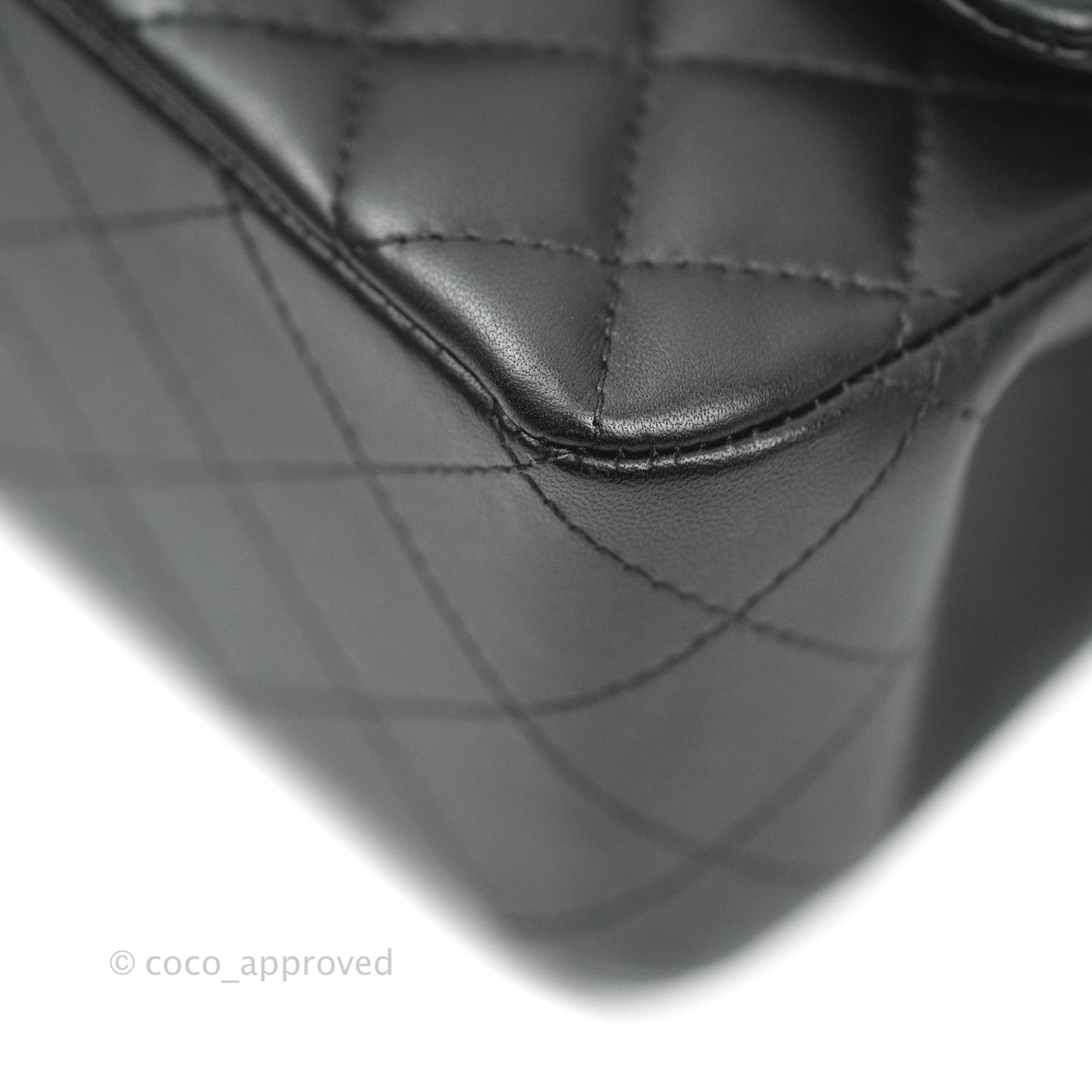 Chanel Mini Square Black Lambskin Aged Gold Hardware