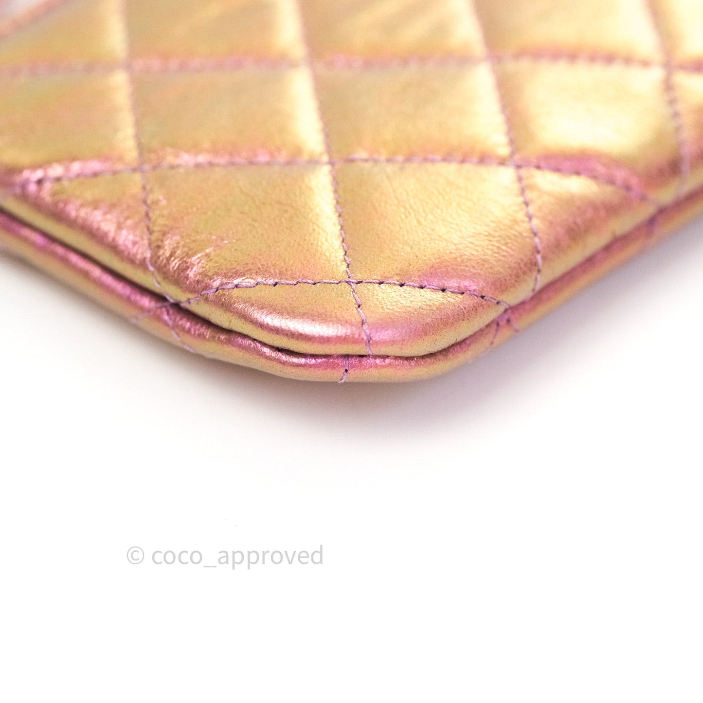 Chanel Quilted Mini O Case Iridescent Purple Gold Hardware 20B