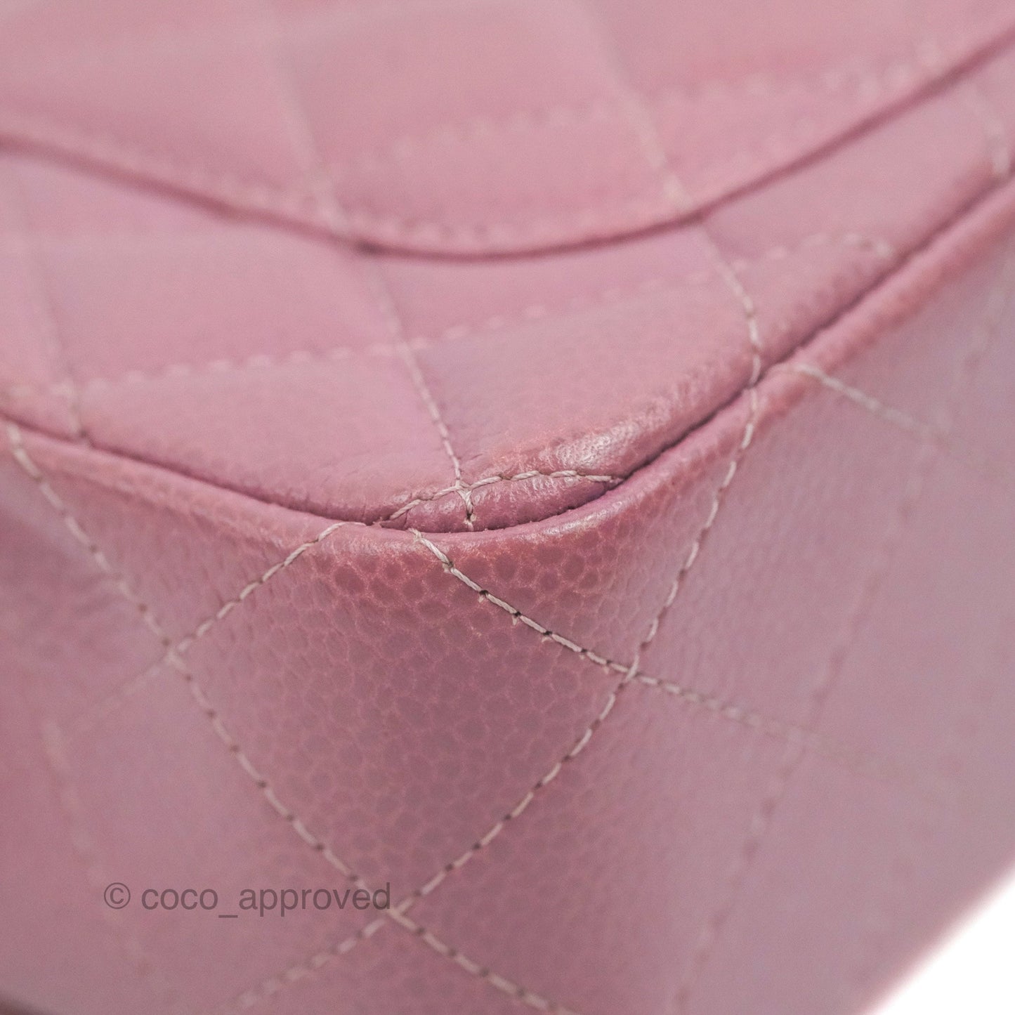 Chanel Quilted Mini Rectangular Flap Dark Pink Caviar Ruthenium Hardware