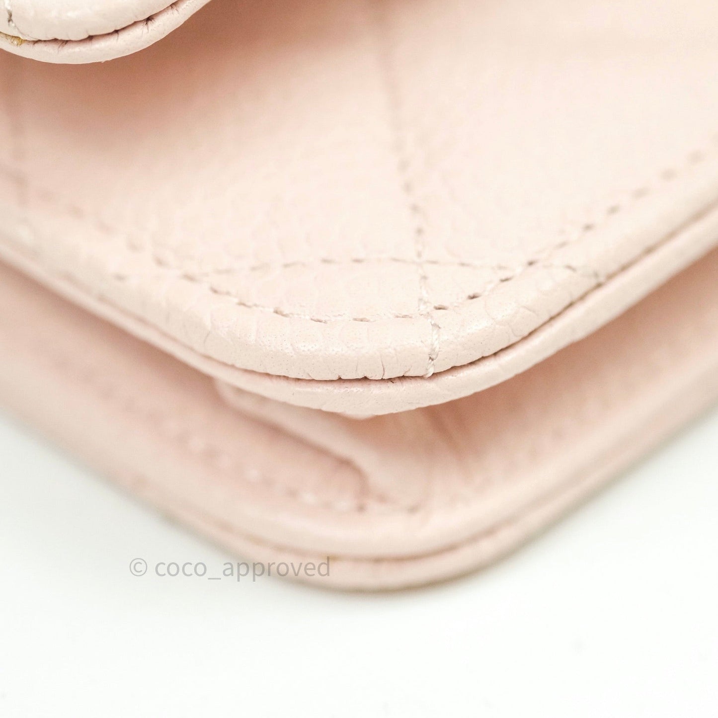 Chanel Quilted Wallet on Chain WOC Sakura Pink Caviar Silver Hardware