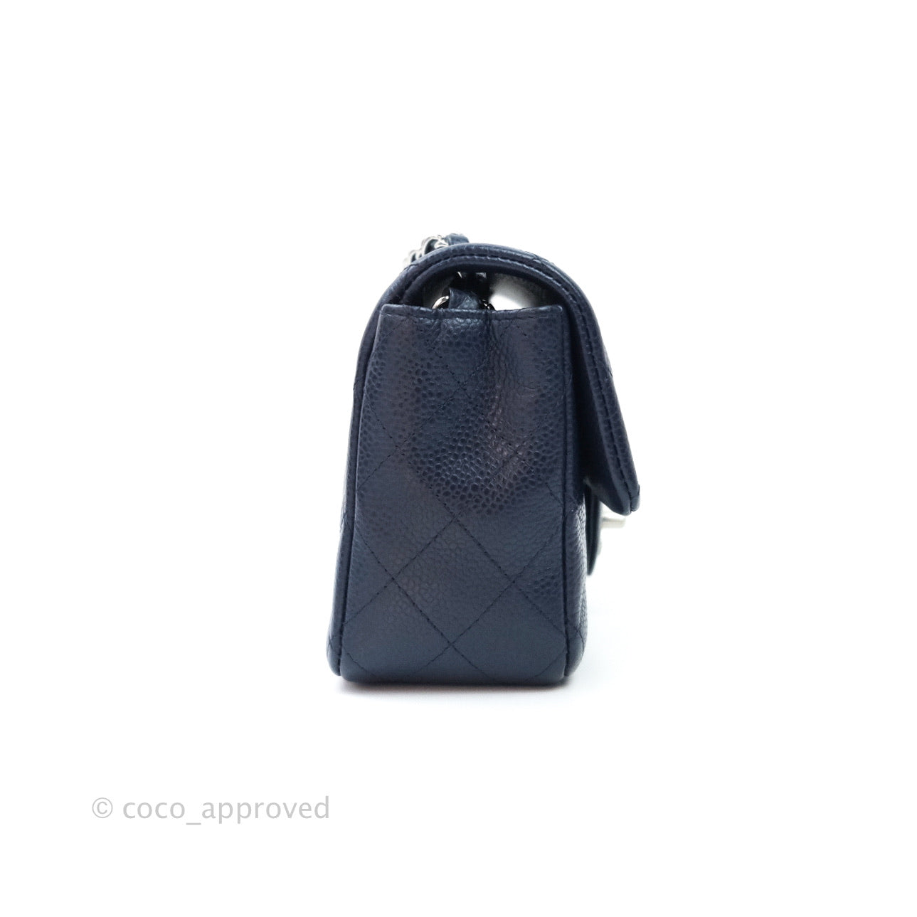 Chanel Quilted Mini Rectangular Navy Caviar Silver Hardware