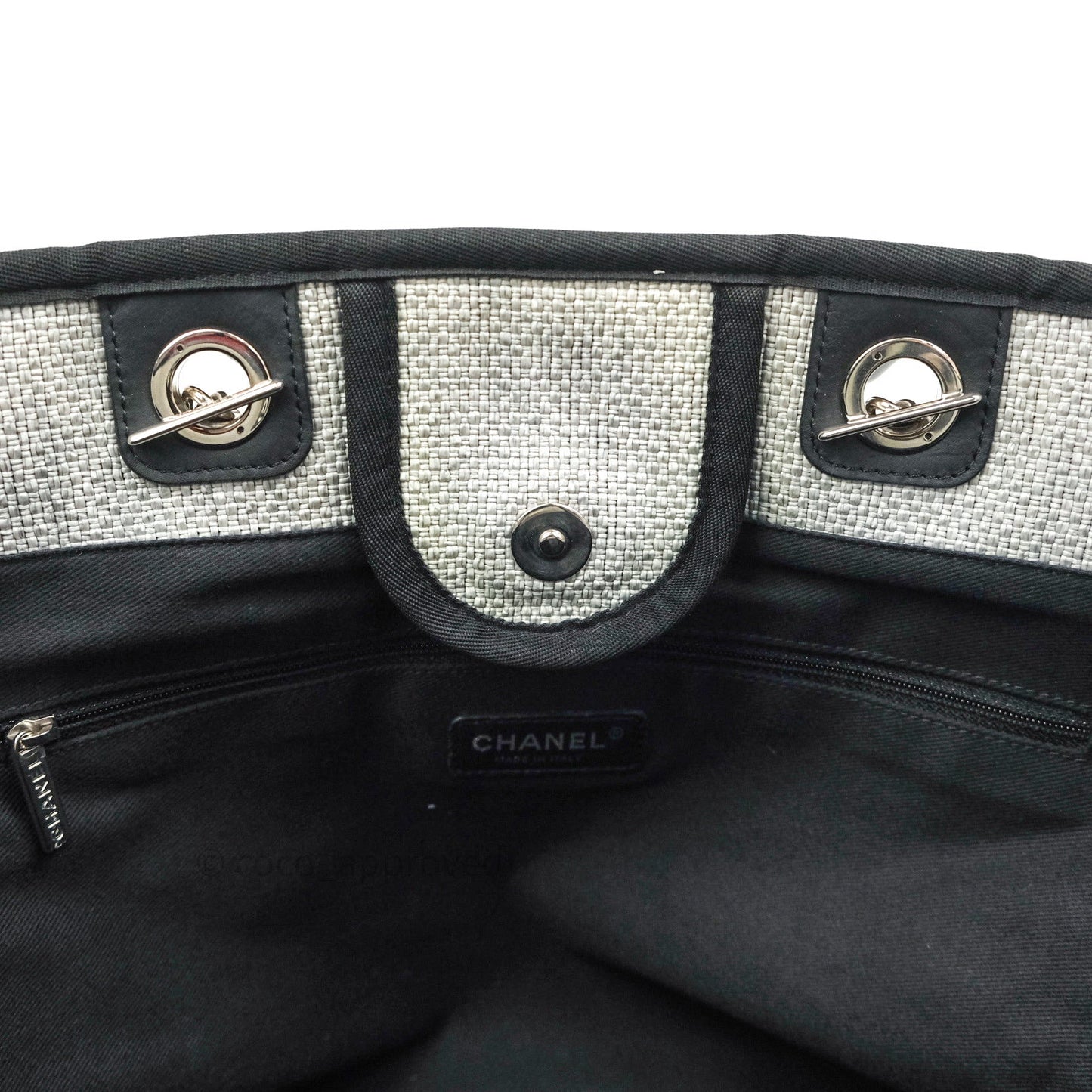 Chanel Canvas Large Deauville Tote Light Grey
