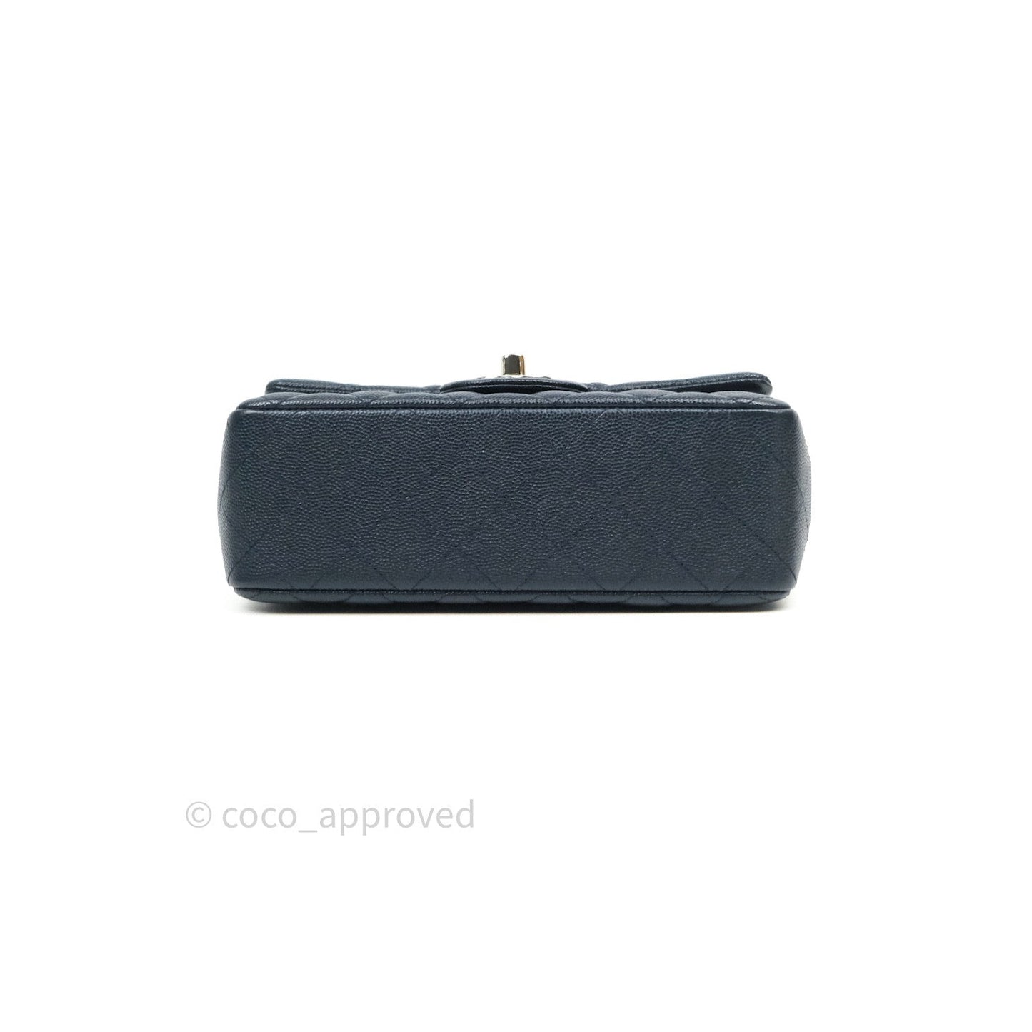 Chanel Quilted Mini Rectangular Navy Caviar Silver Hardware