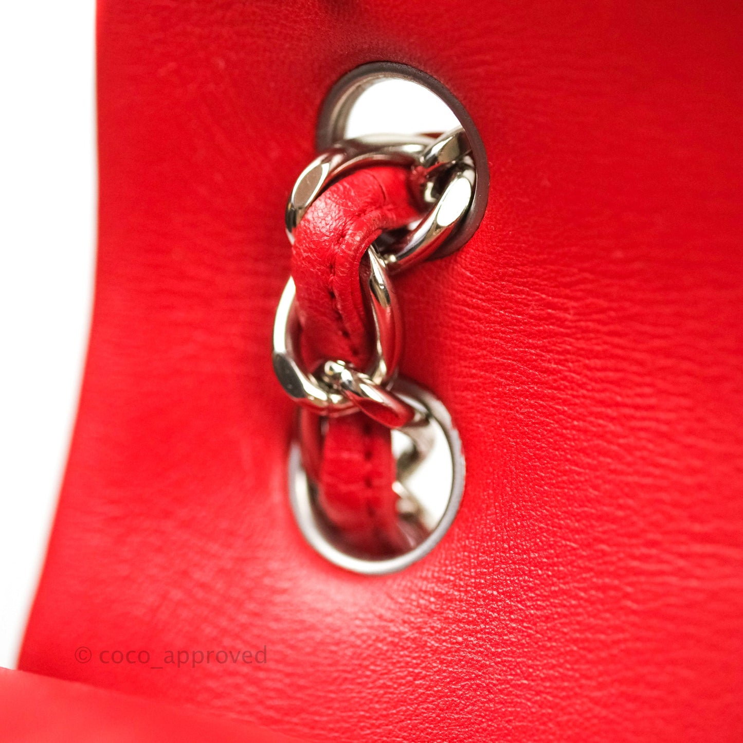Chanel Jumbo Double Flap Red Lambskin Silver Hardware⁣⁣